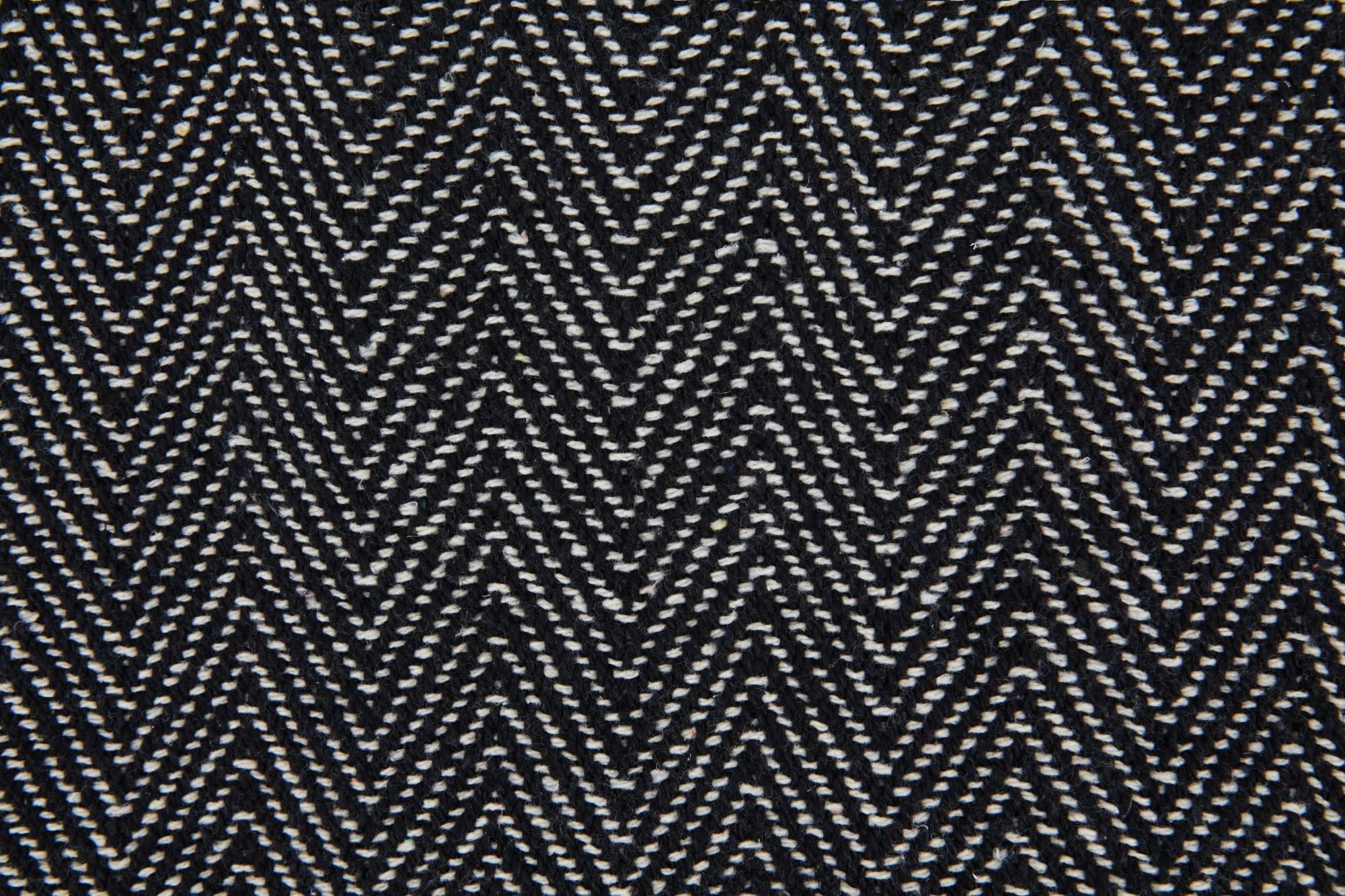 Emma Barclay Herringbone Recycled Cotton Throw Blanket - Black | 127x152cm | Machine Washable 9