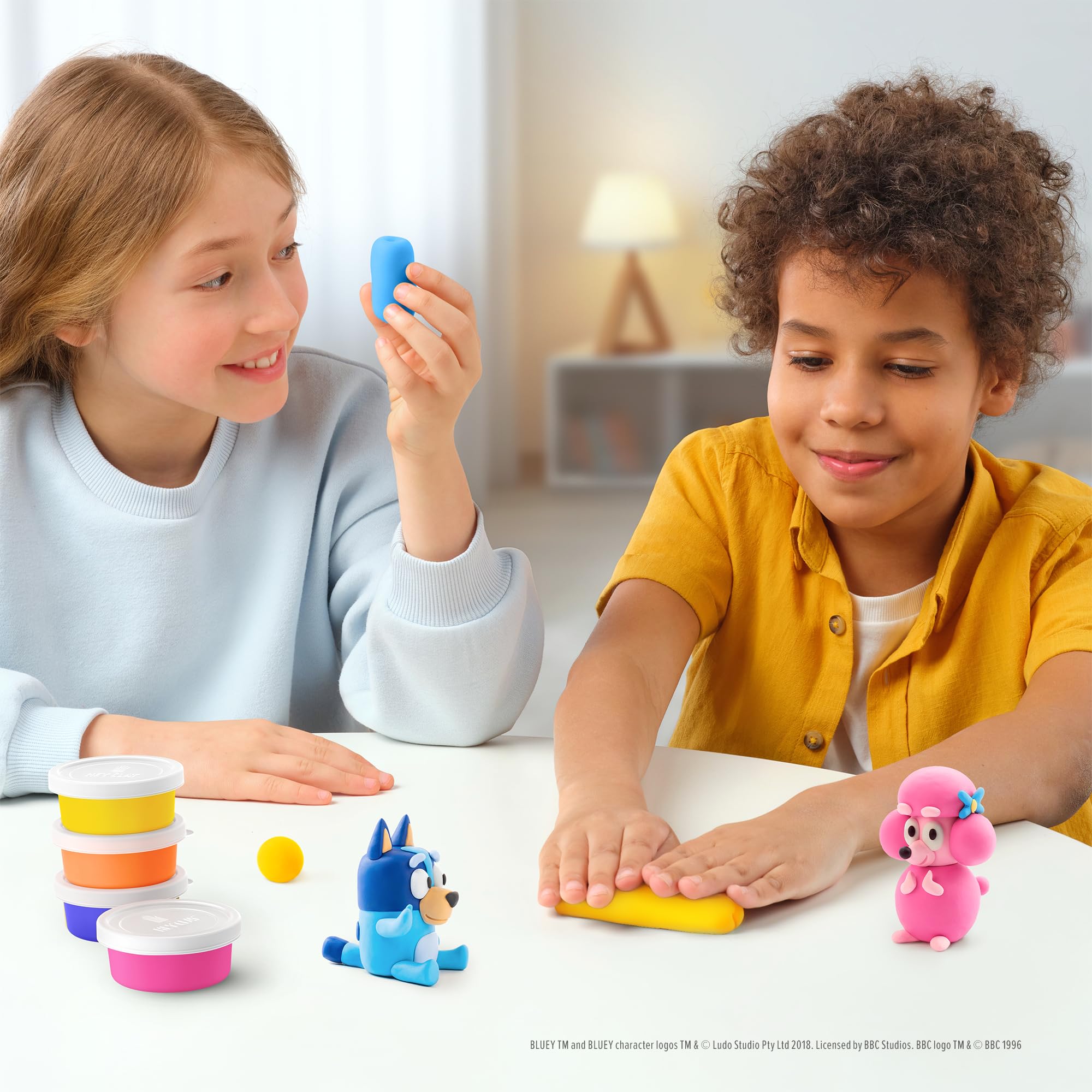 HEY CLAY Bluey & Friends Set - 15 Cans Air Dry Clay with Sculpting Tool | Ages 3+ 5