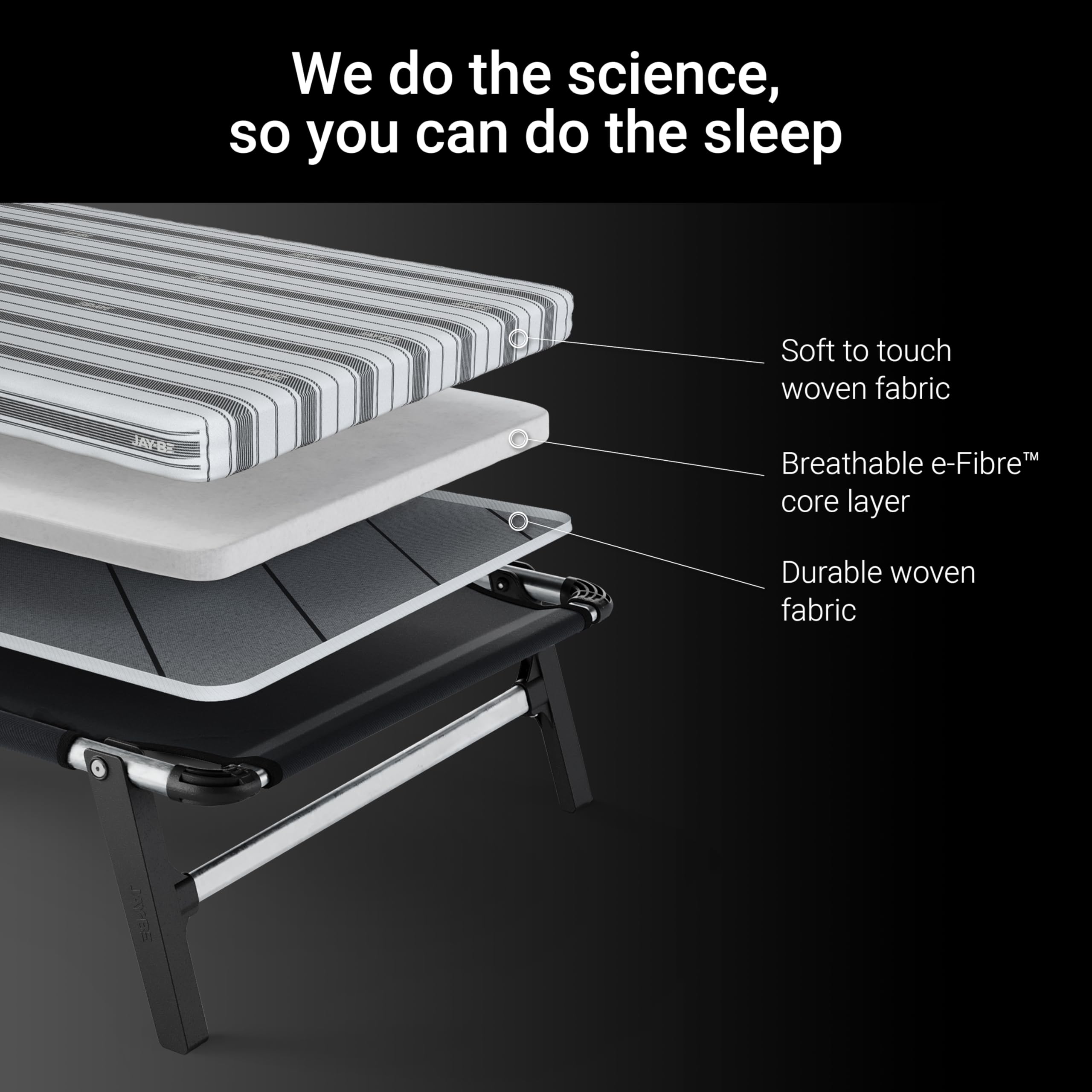 JAY-BE Mobile Folding Bed with Comfort Mattress | Single | Galvanised Steel Frame 9