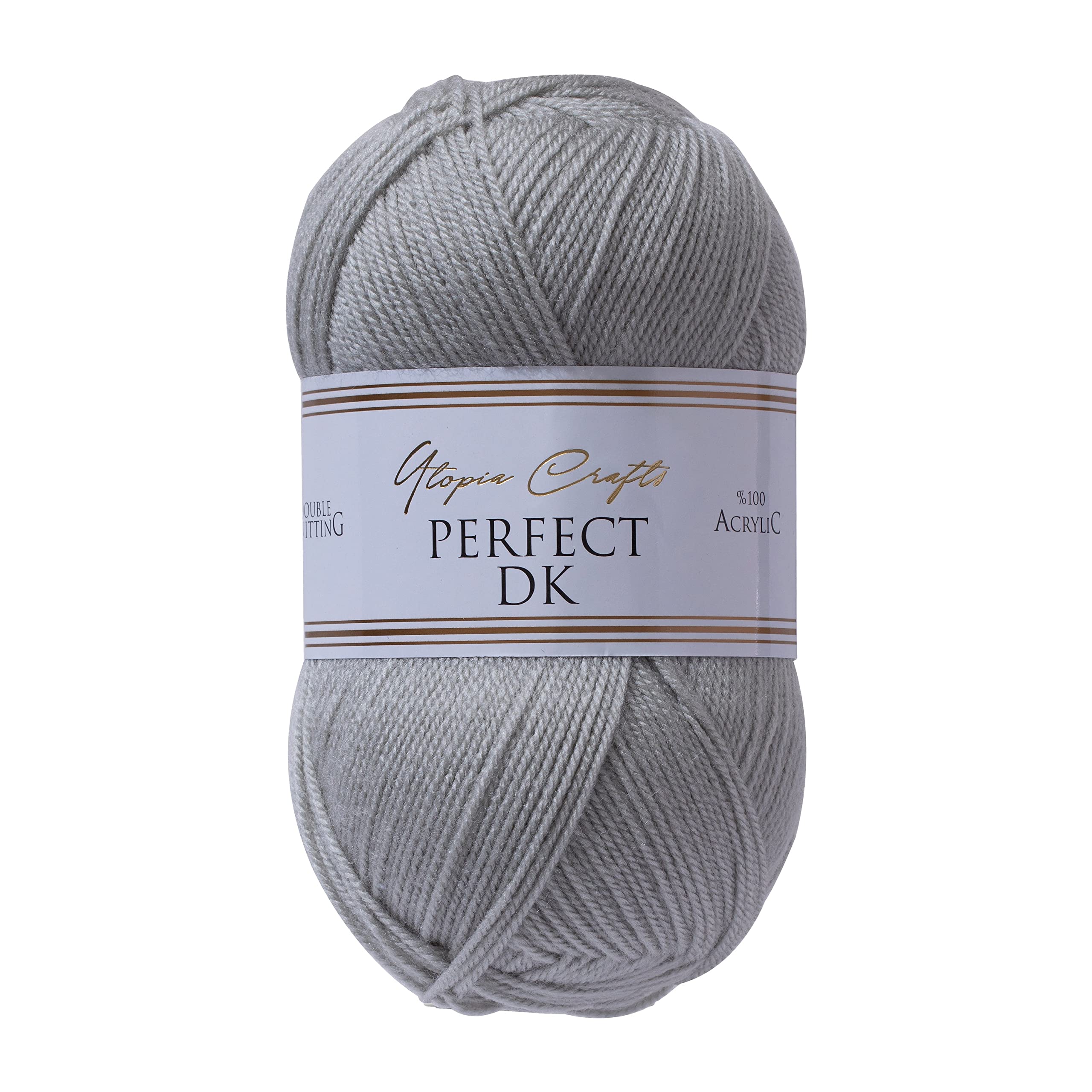Utopia Crafts DK Double Knitting Yarn - 100% Acrylic, 100g Ball, Grey | Oeko-Tex Certified 1
