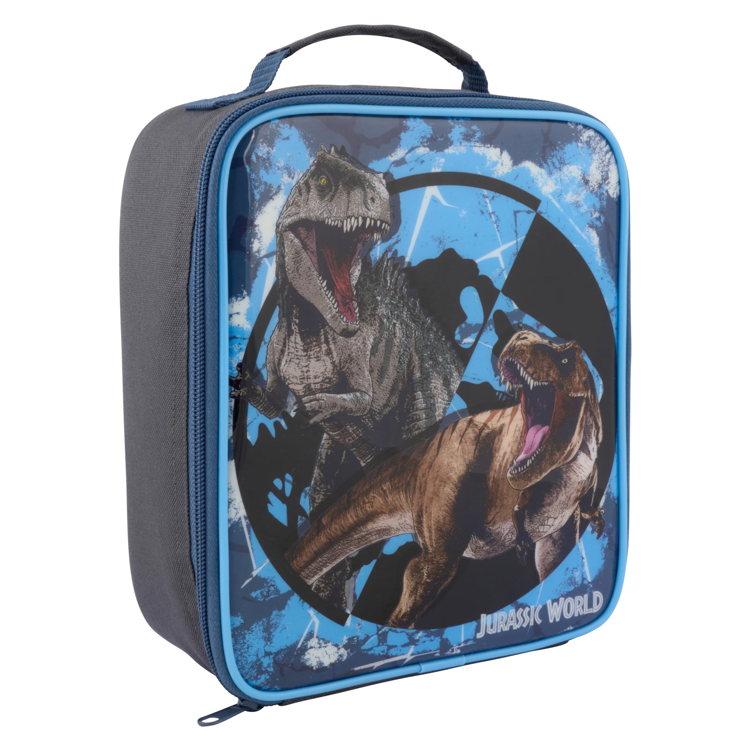 Jurassic World Insulated Lunch Bag - Dinosaur Design | Black & Blue | Lightweight Carry Handle 1