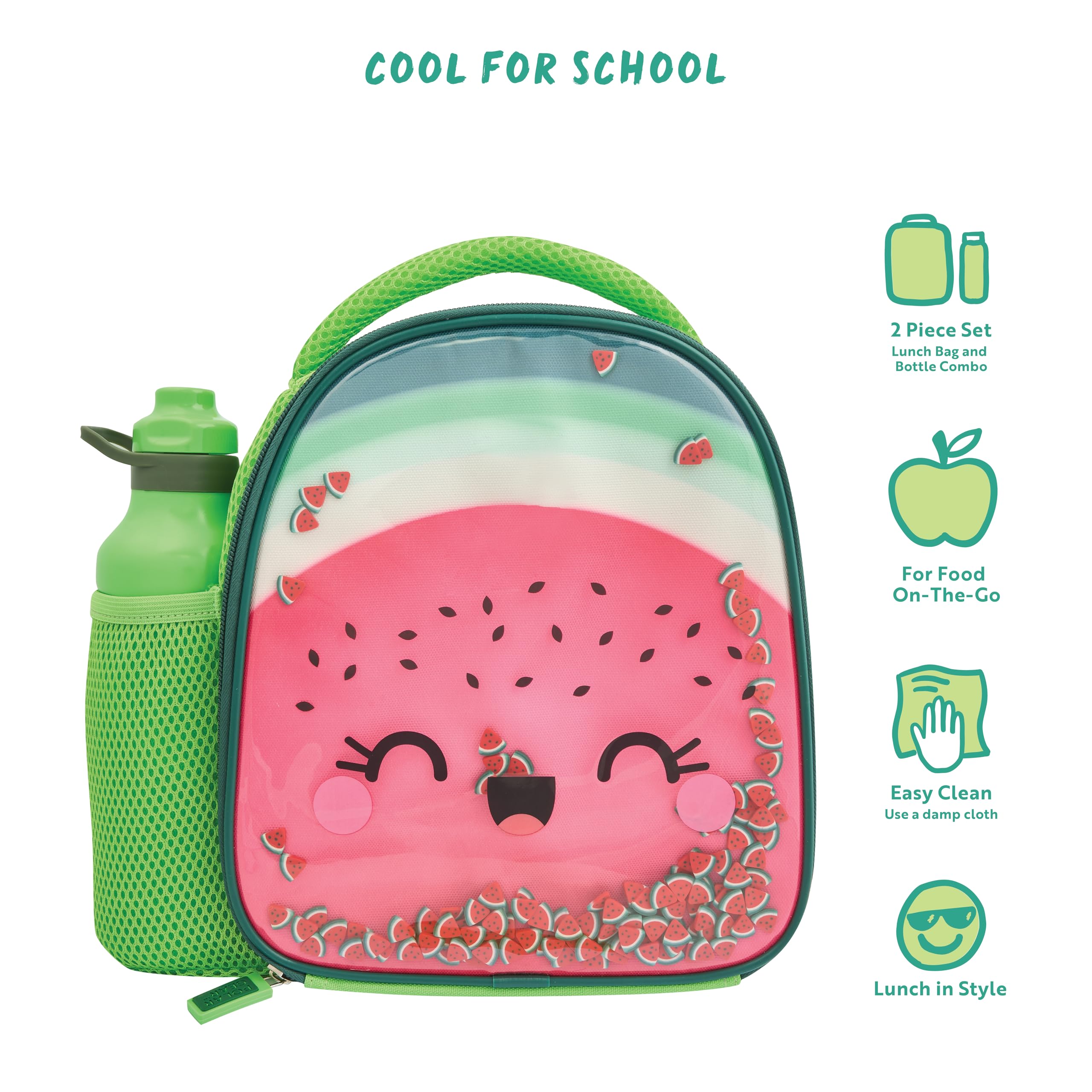 Polar Gear Watermelon Insulated Kids Lunch Bag with 600ml Bottle Holder | School Lunch Set 4