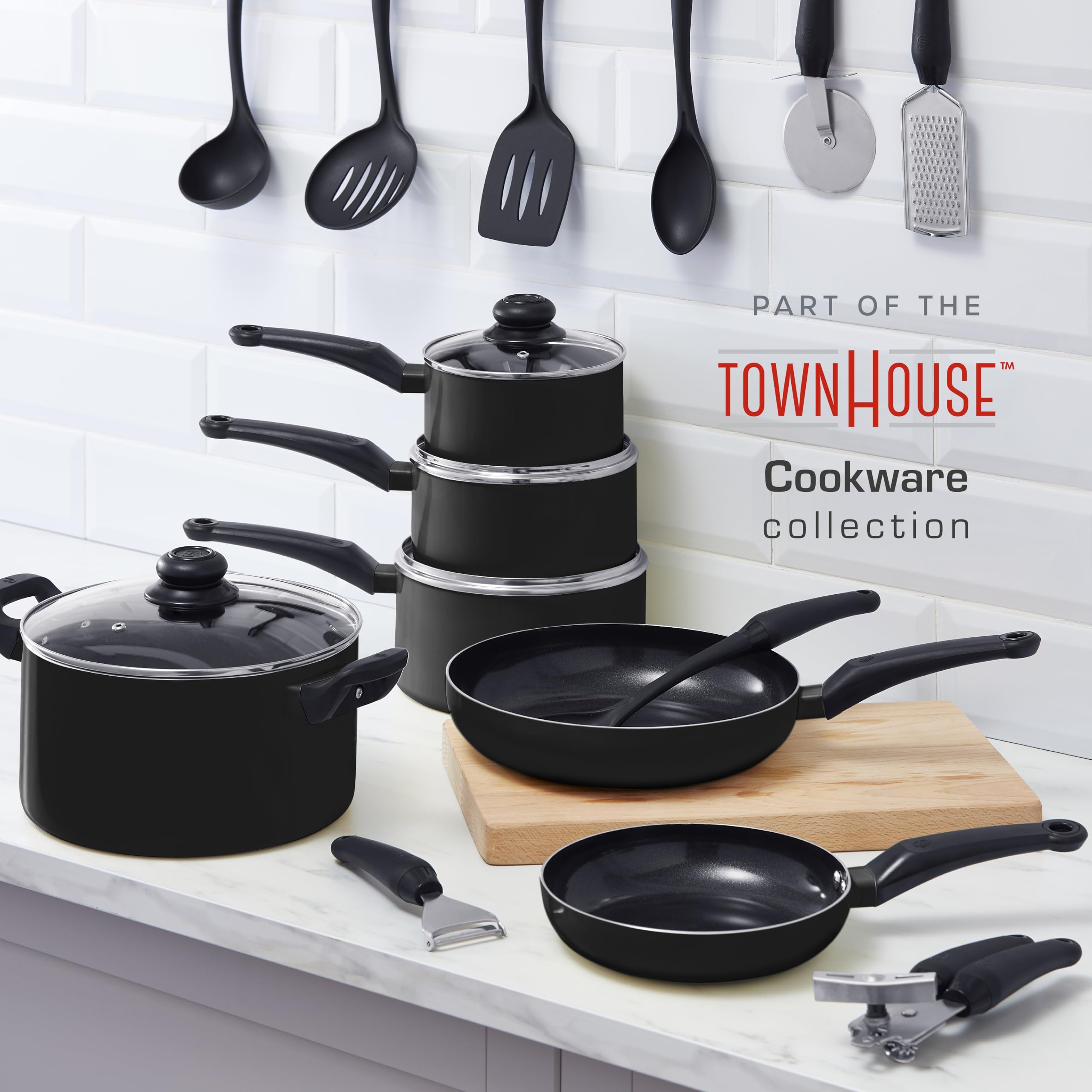 Swan Townhouse 3 Piece Saucepan Set with 16/18/20cm Pans | Non-Stick Ceramic | Dishwasher Safe 9