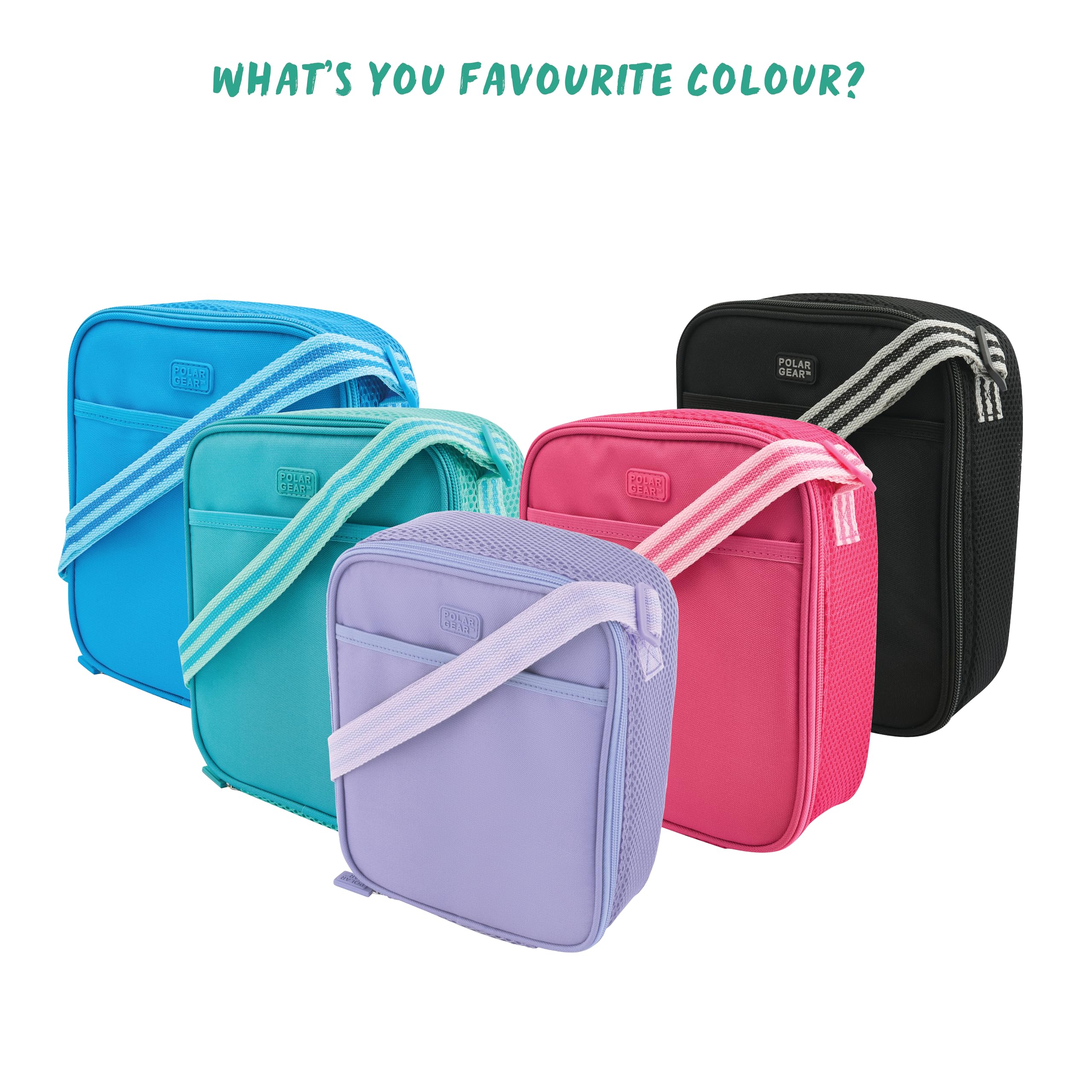 Polar Gear Insulated Kids Lunch Bag - Adjustable Strap | Wipe-Clean Antibacterial Lining | Heather 6