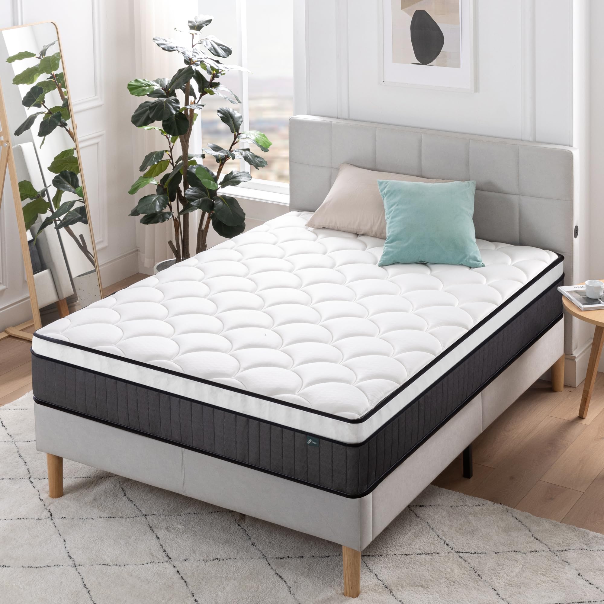 Zinus Double Memory Foam & Pocket Spring Mattress - 10'' Height | Medium Firmness | Hybrid Support | OEKO-TEX Certified 2