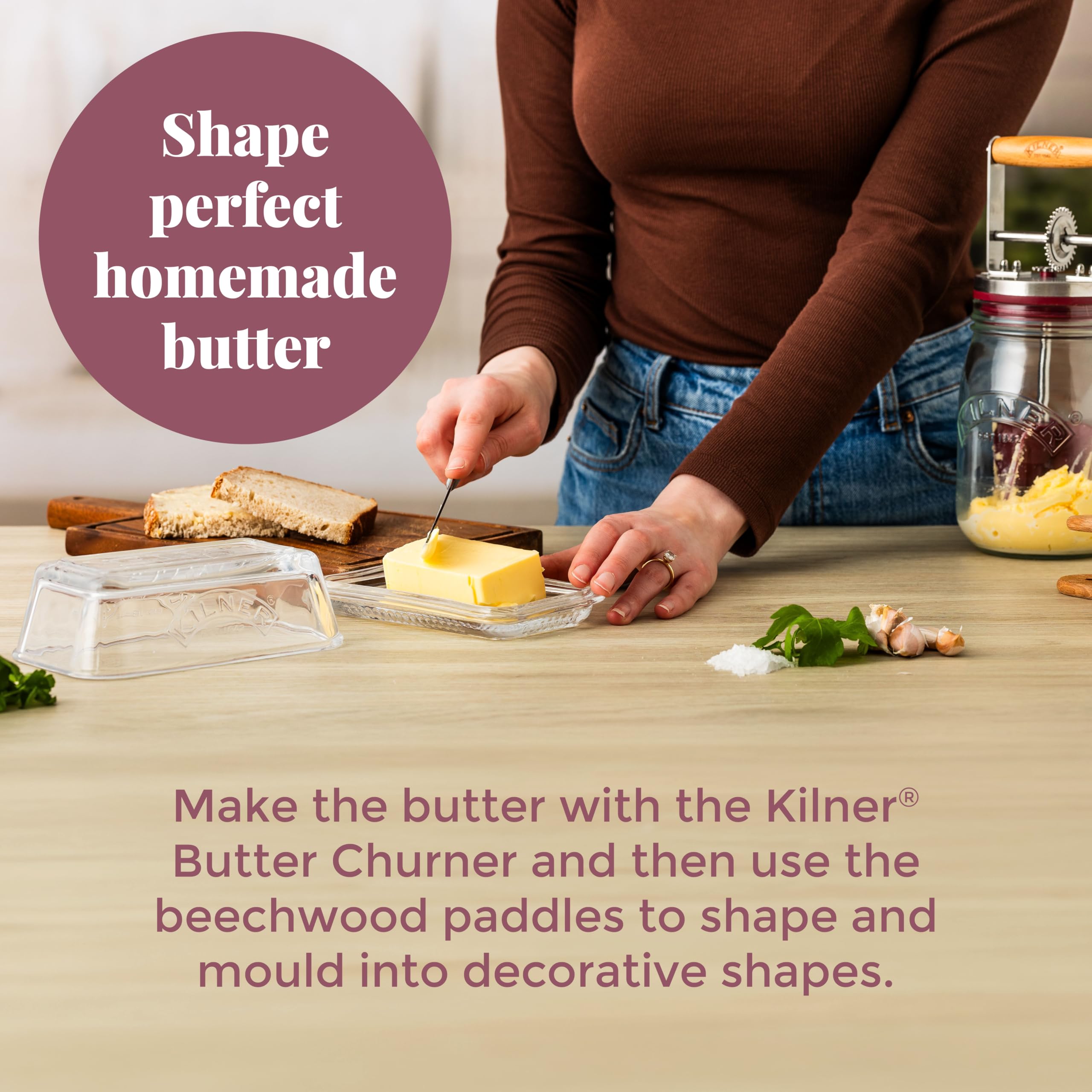 Kilner Butter Paddles Set of 2 Natural Beech Wood Paddles for Shaping Homemade Butter | 23cm Length 6