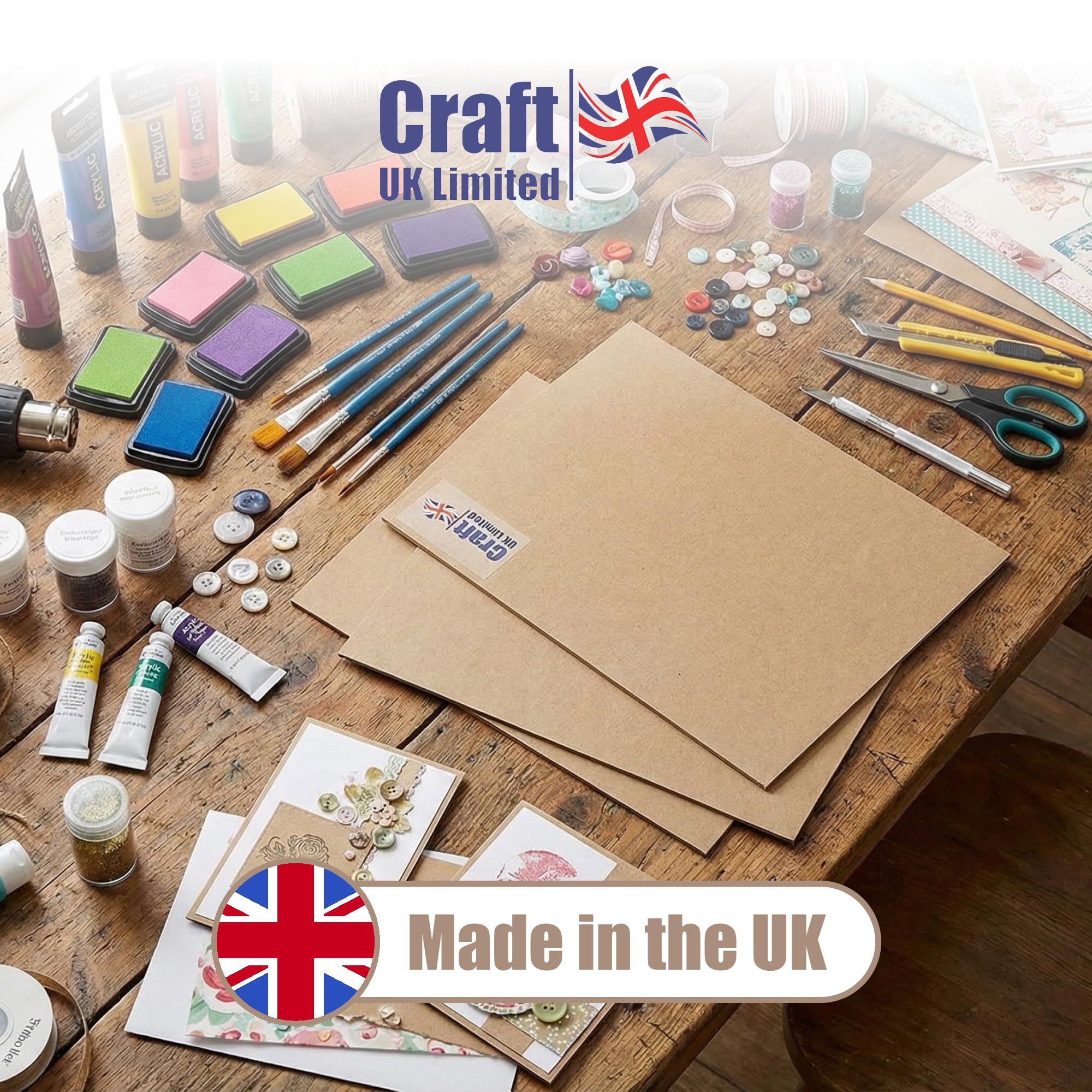Craft UK Kraft Card - 280gsm A4 Sheets, Brown Lapwing Color | Pack of 50 2