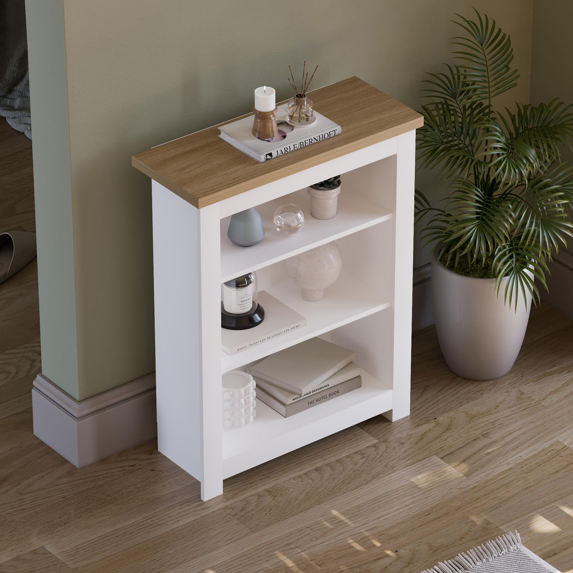 Vida Designs Arlington 3 Tier Bookcase - Modern White Finish | 75 x 60 x 24 cm 7