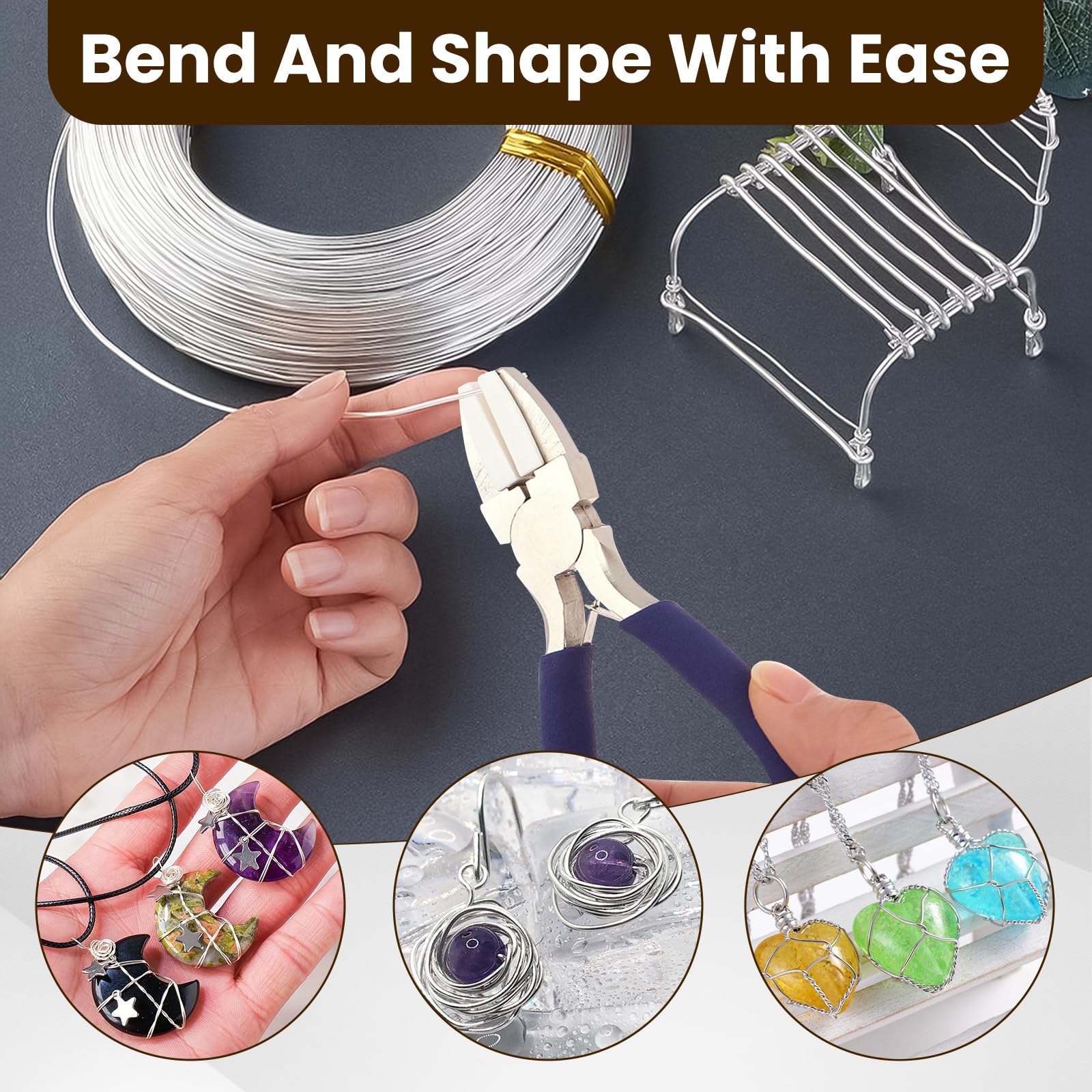 MOXYOY 18 Gauge Aluminum Craft Wire - 1mm Thick, 165 Feet Silver Wire for Jewelry & Floral Design 2