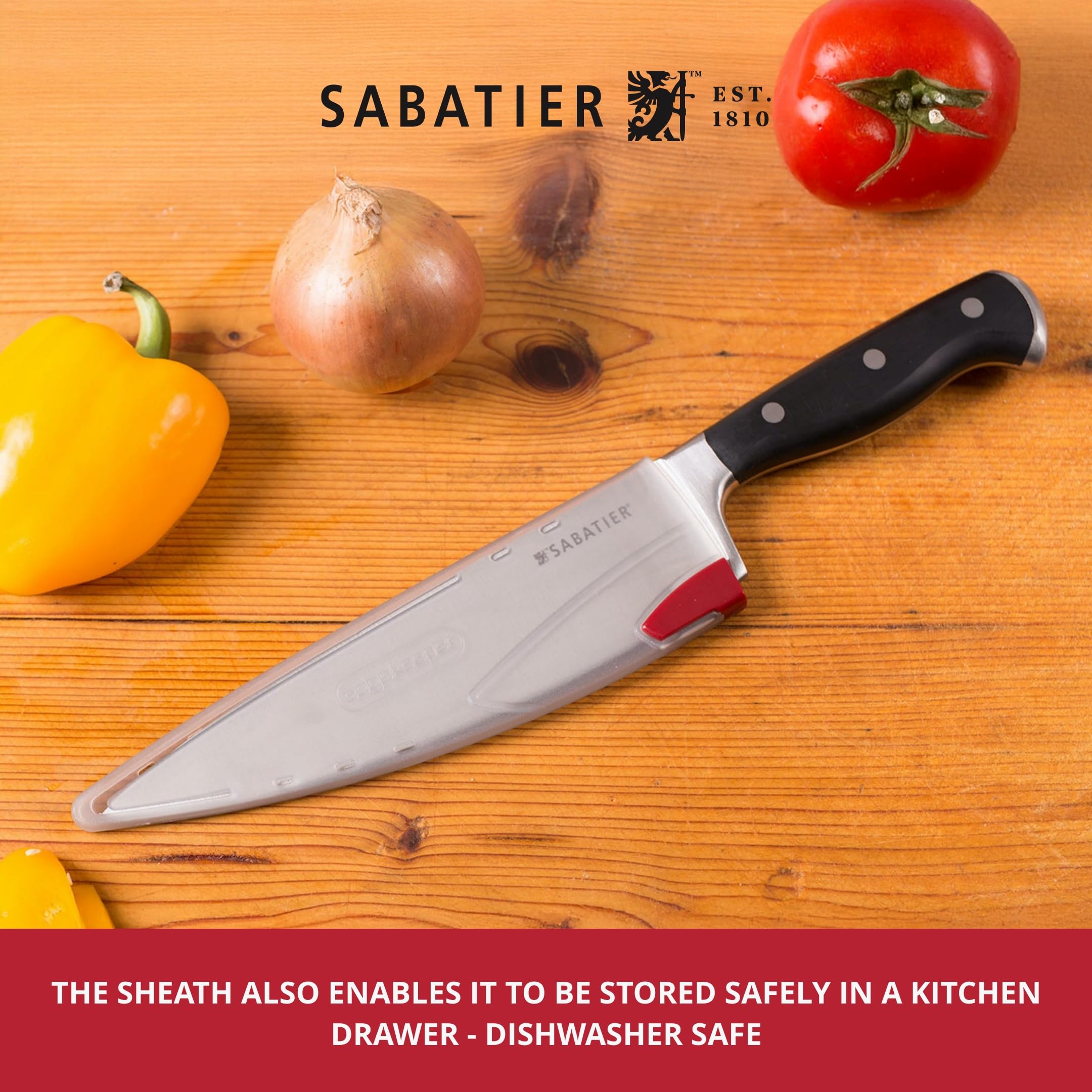 Sabatier Edgekeeper 8-Inch Stainless Steel Self-Sharpening Chef Knife | MoV Steel Blade 7