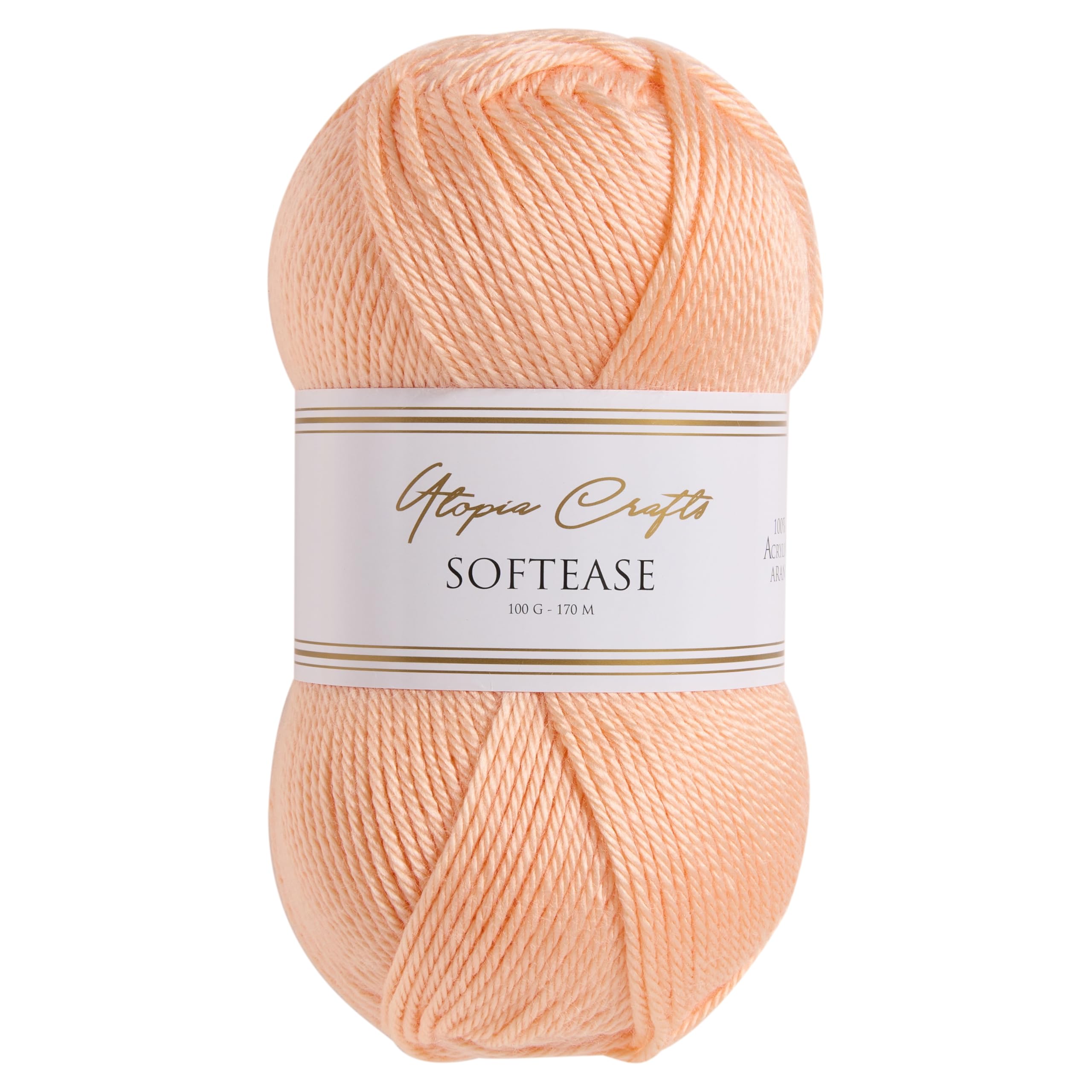 Utopia Crafts Softease Aran Yarn - 100g Soft Peach | 100% Acrylic | Oeko-Tex Certified 1