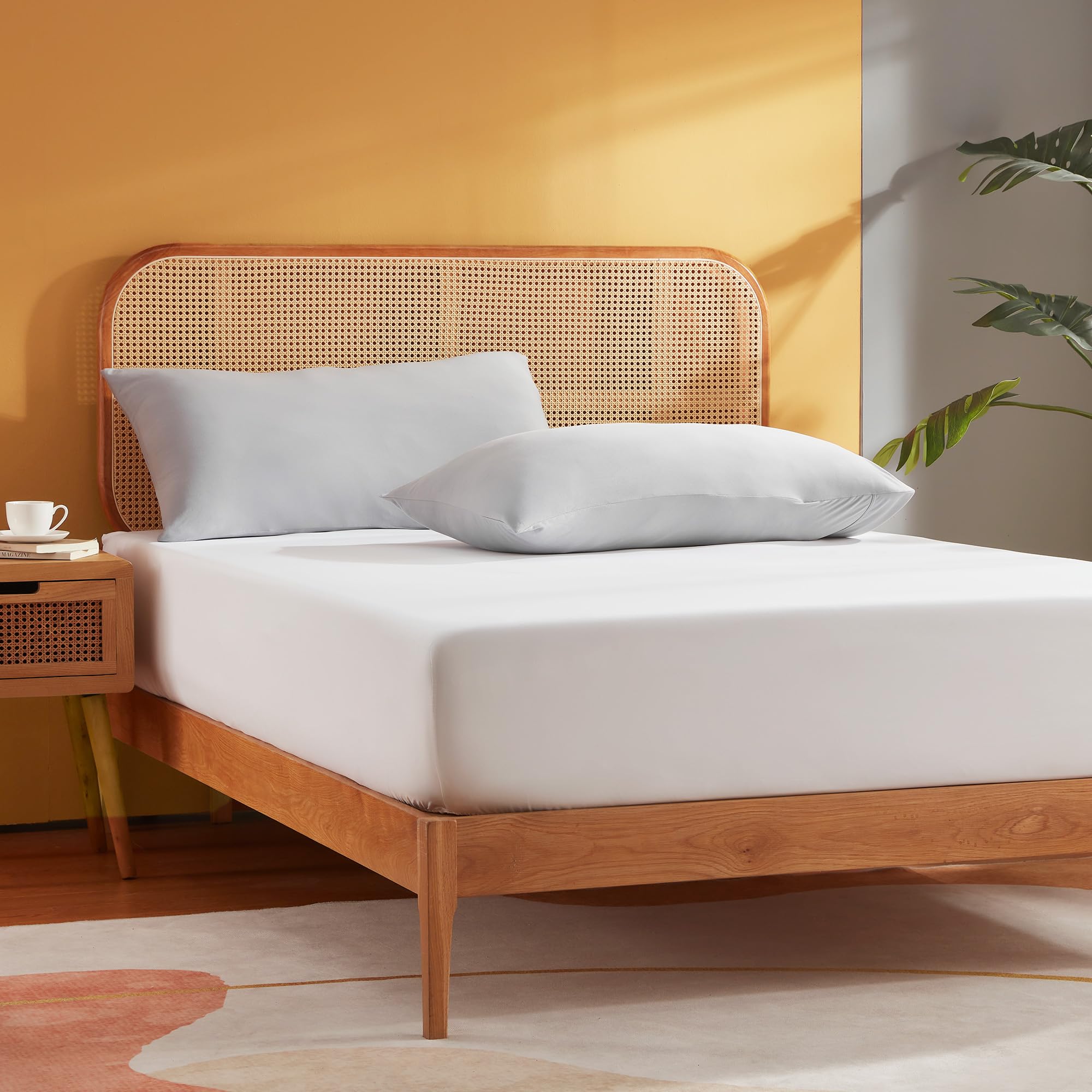 Sonive Single Fitted Sheet - Deep Pocket 11 inch | Brushed Polyester | White | Easy Care 1