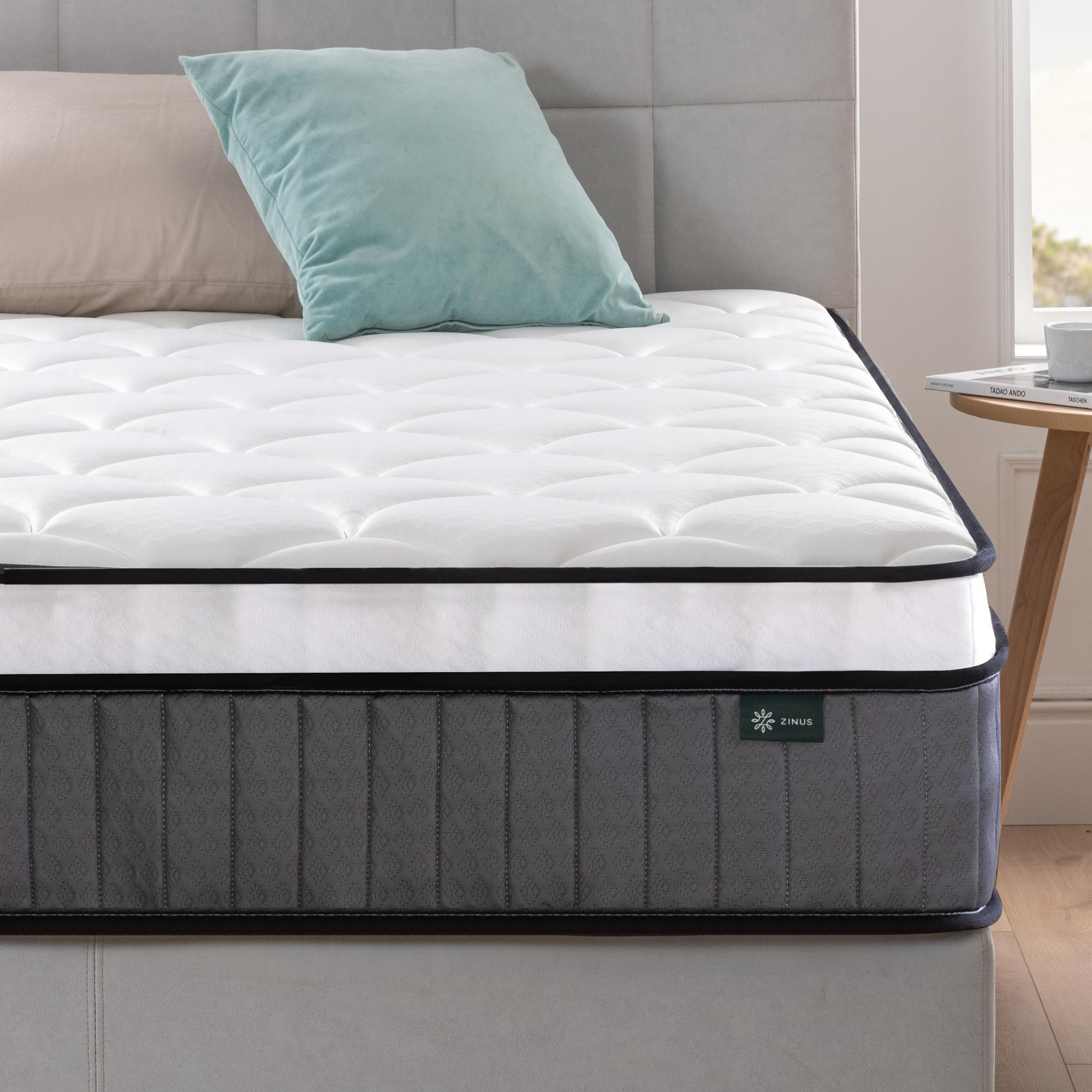 Zinus Double Memory Foam & Pocket Spring Mattress - 10'' Height | Medium Firmness | Hybrid Support | OEKO-TEX Certified 1