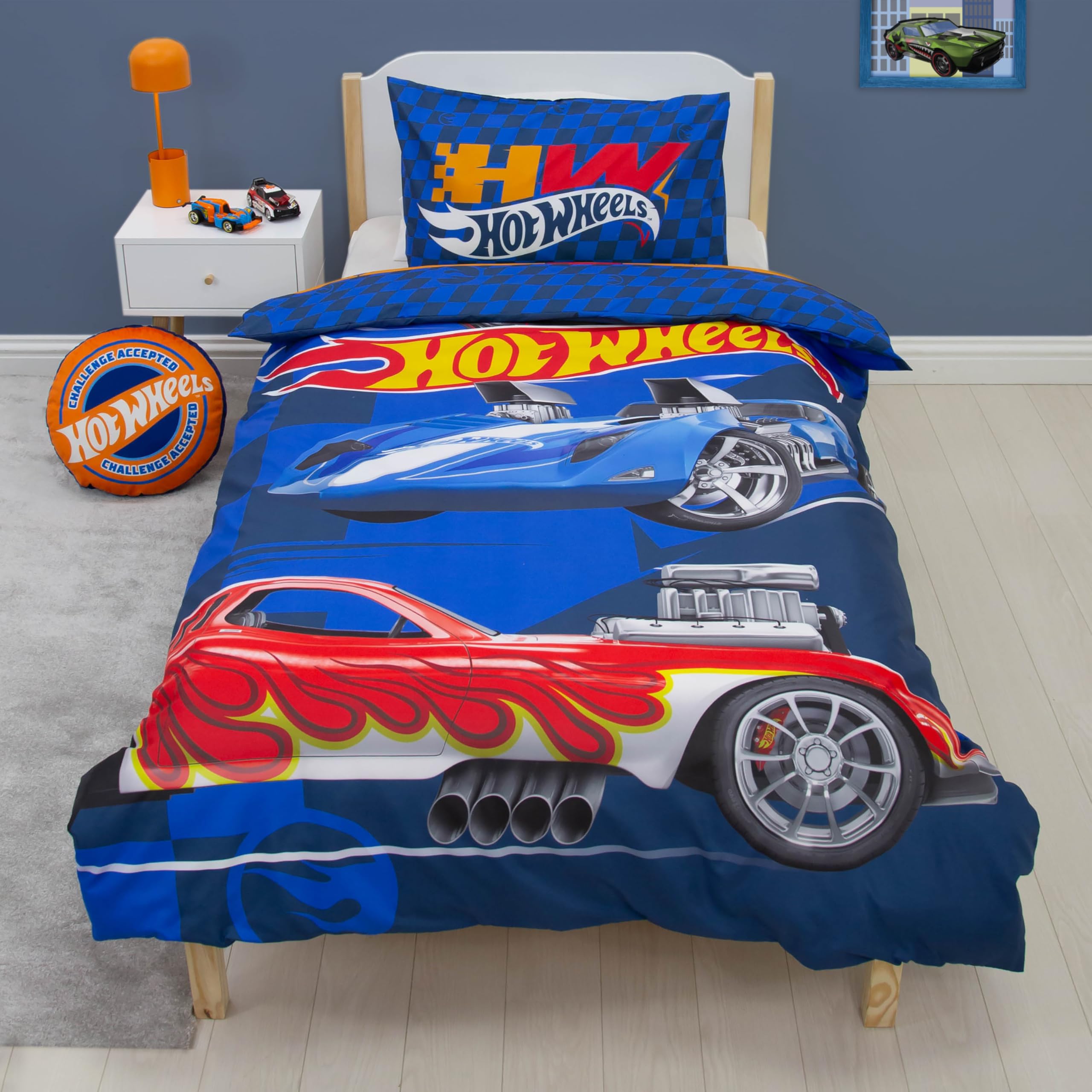 Character World Hot Wheels Officially Licensed Single Duvet Cover Set | 135 x 200cm | 100% Polyester 4