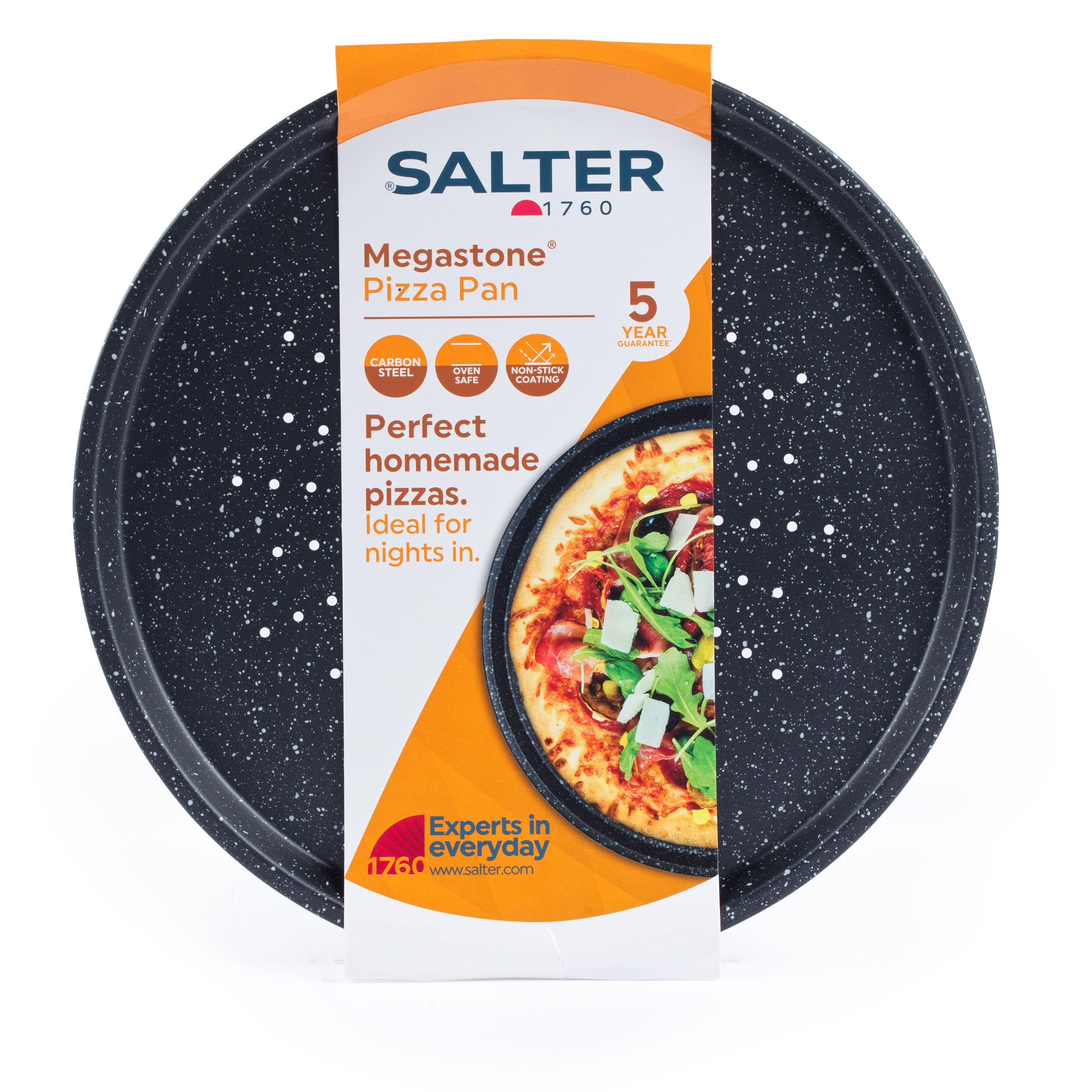 Salter Megastone Collection Carbon Steel Perforated Pizza Pan - 29 cm Round 6