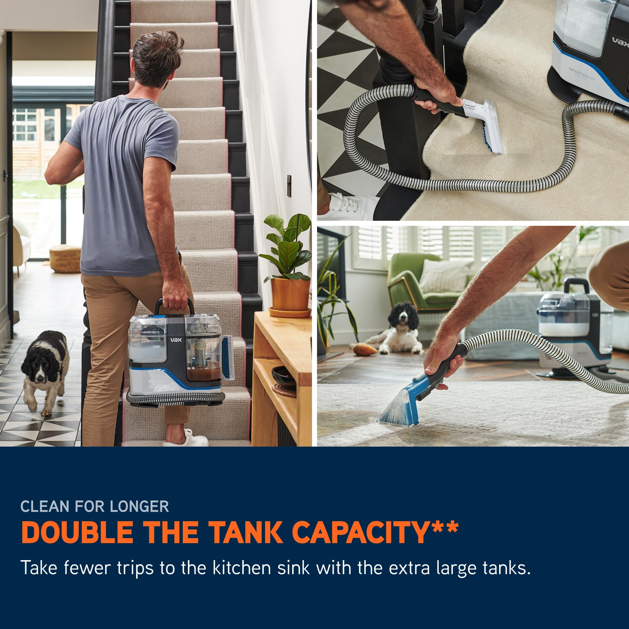 Vax SpotWash Max Duo Carpet Washer - 30% More Suction Power | Antibacterial Tools | 2 Year Guarantee 4