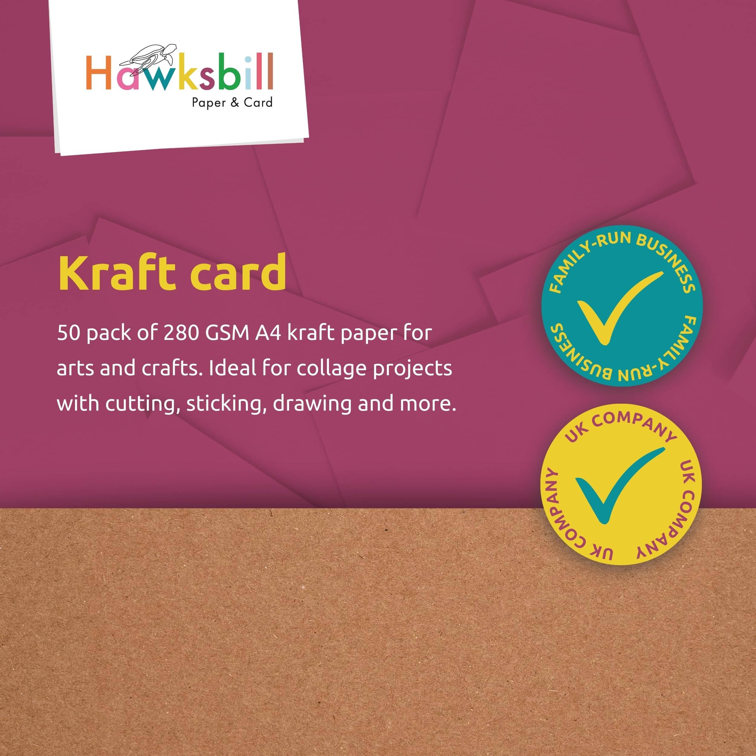 Hawksbill Brown Kraft Card A4 - 50 Sheets, 180 GSM | Durable & Eco-Friendly for Crafting 5