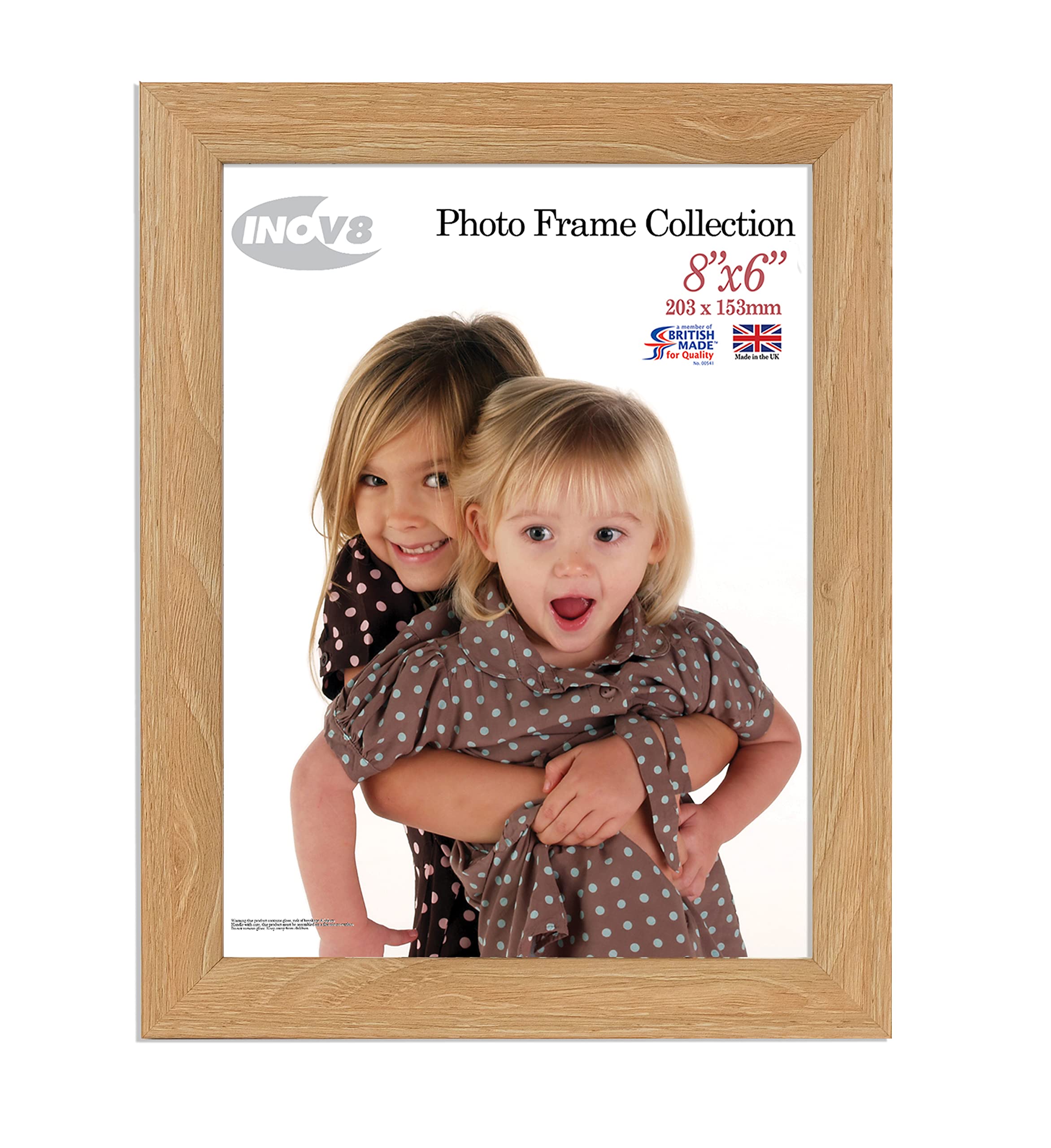 INOV8 PFVS-LMOK-86 Picture Frame - 8x6 Inch | Dense Wood | Lime Oak Finish | Wall & Tabletop 1