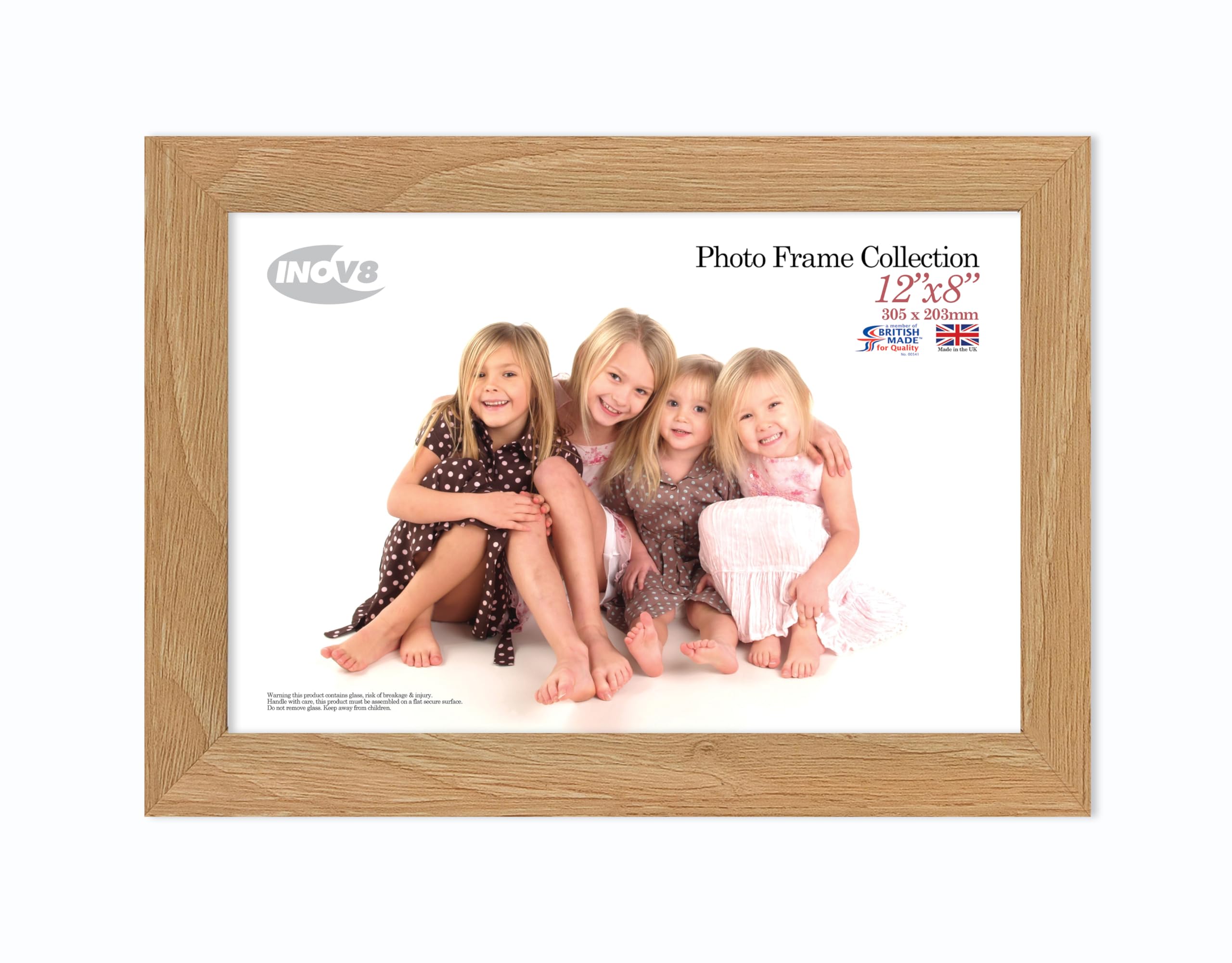 INOV8 Dense Wood Photo Frame - Lime Oak | 12'x8' (30.48cm x 20.32cm) | Tabletop & Wall Mount 1