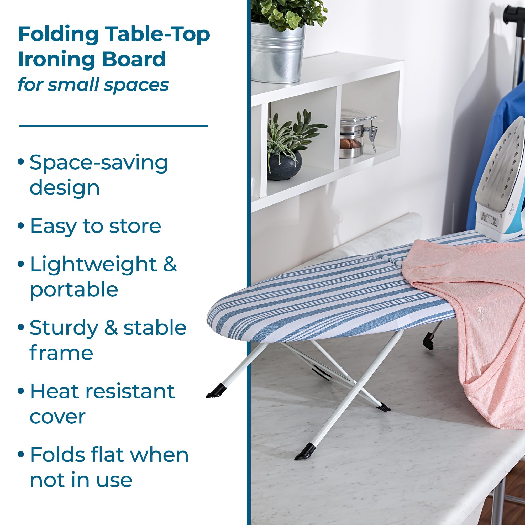 Honey Can Do Folding Tabletop Ironing Board with Iron Rest | Compact & Portable | Metal Construction 4