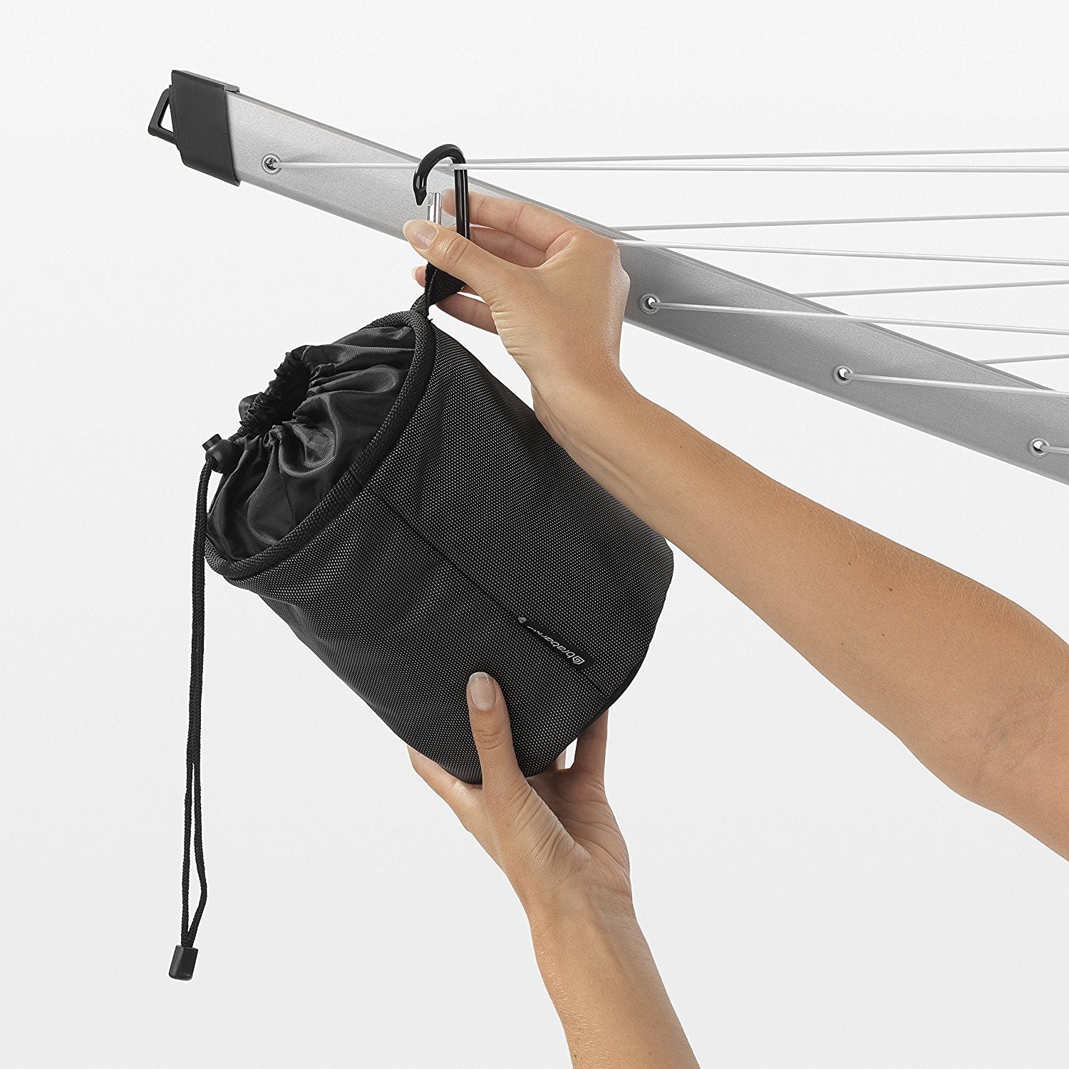 Brabantia Premium Clothes Peg Bag - Holds up to 150 Pegs | Black Polyester | Weather-Resistant 5