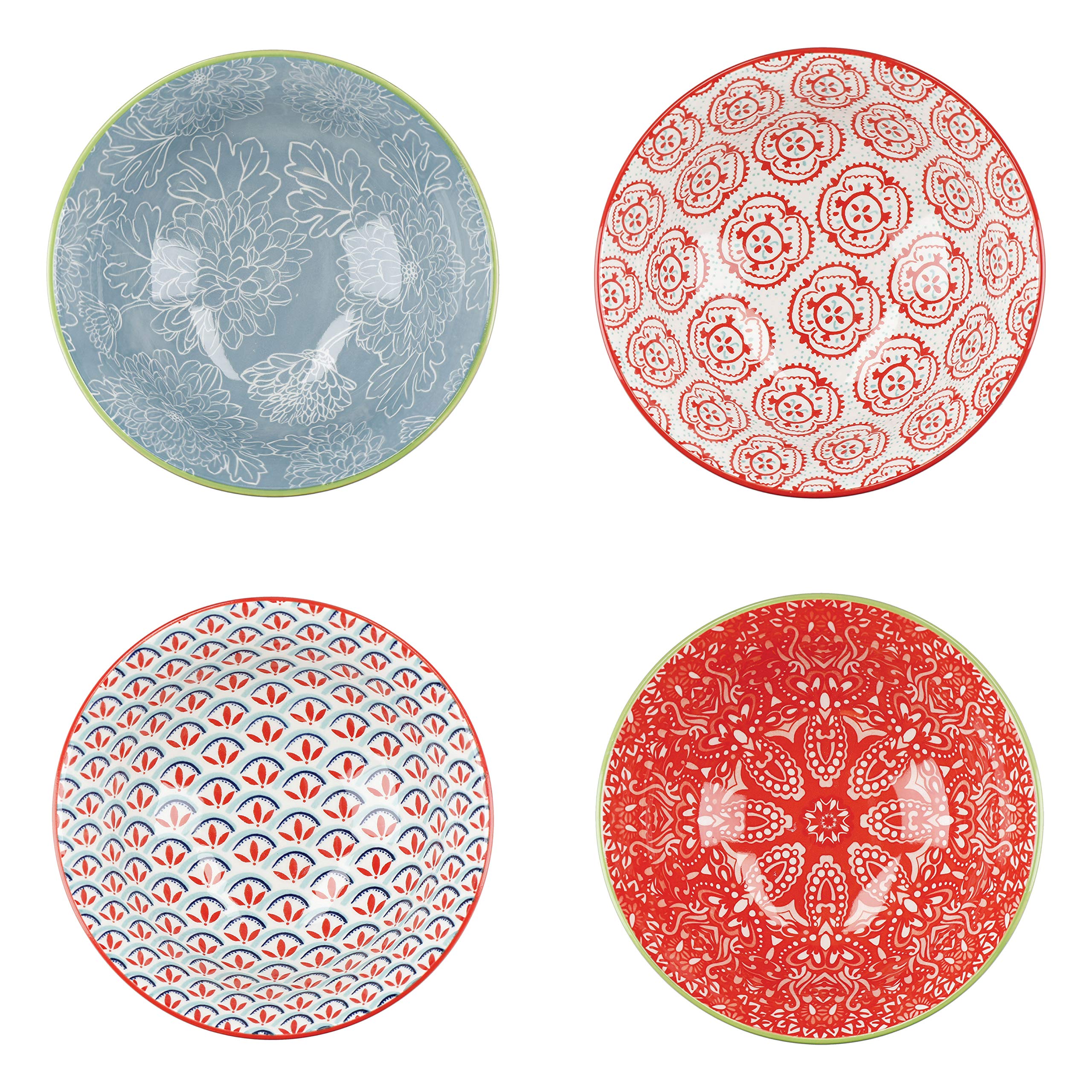 KitchenCraft Patterned Ceramic Soup-Cereal Bowls Set of 4 | Microwave Safe | Gift Boxed 2