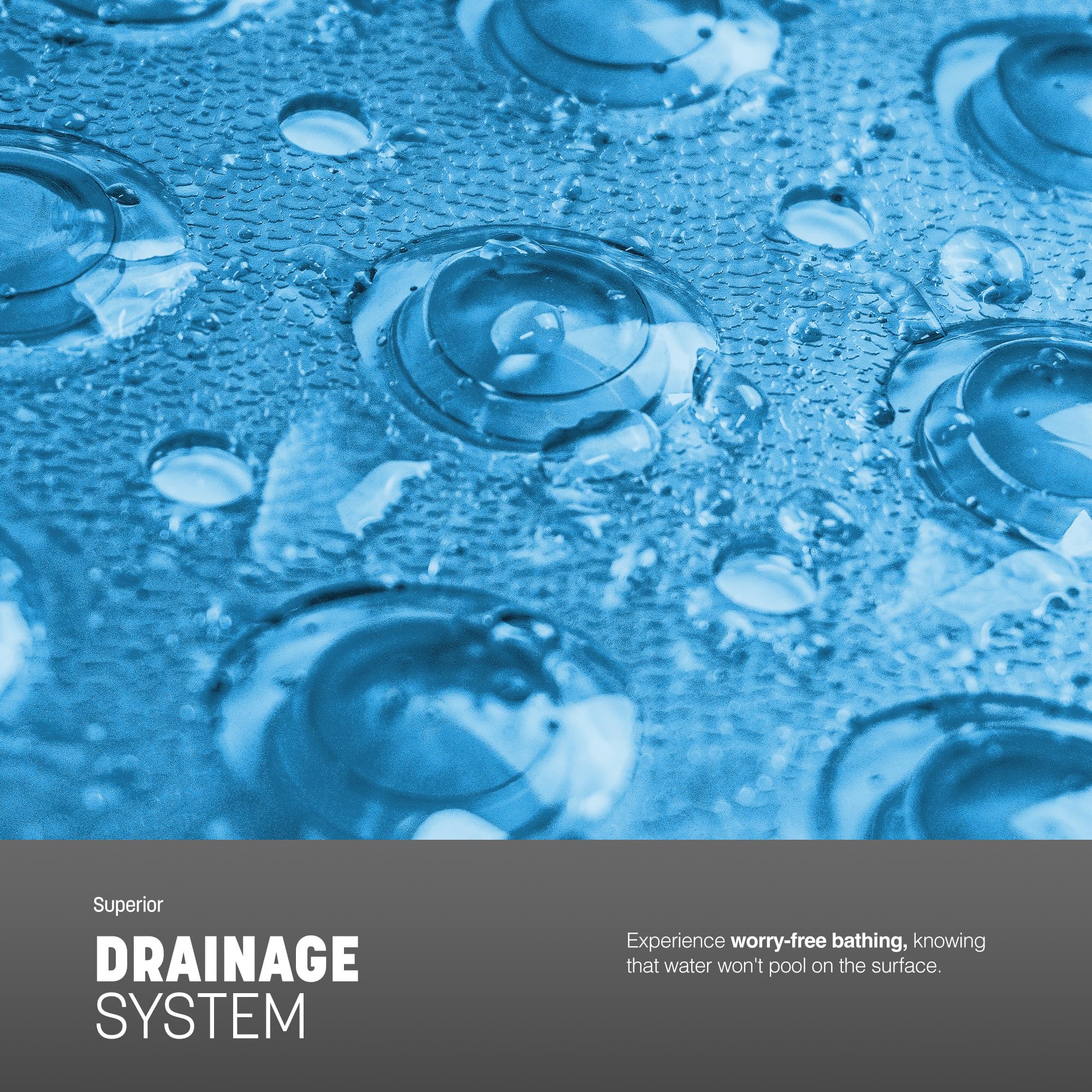 KEPLIN Premium Non-Slip Bathtub Mat - 200 Suction Cups, BPA & Latex Free, Blue, 100 x 40 cm 4