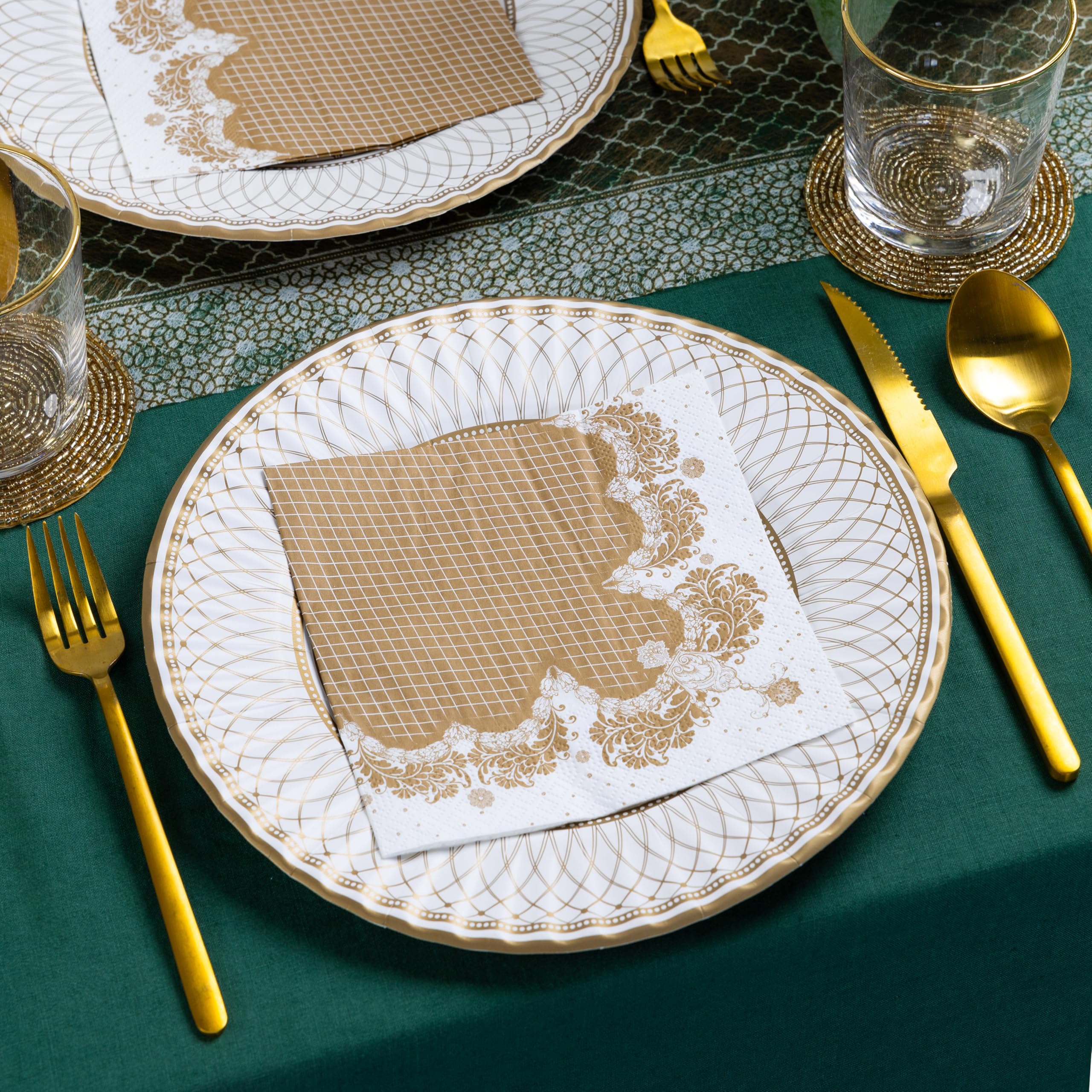 Talking Tables Premium Large Gold Disposable Paper Plates - Pack of 24 | Recyclable | 267mm 6