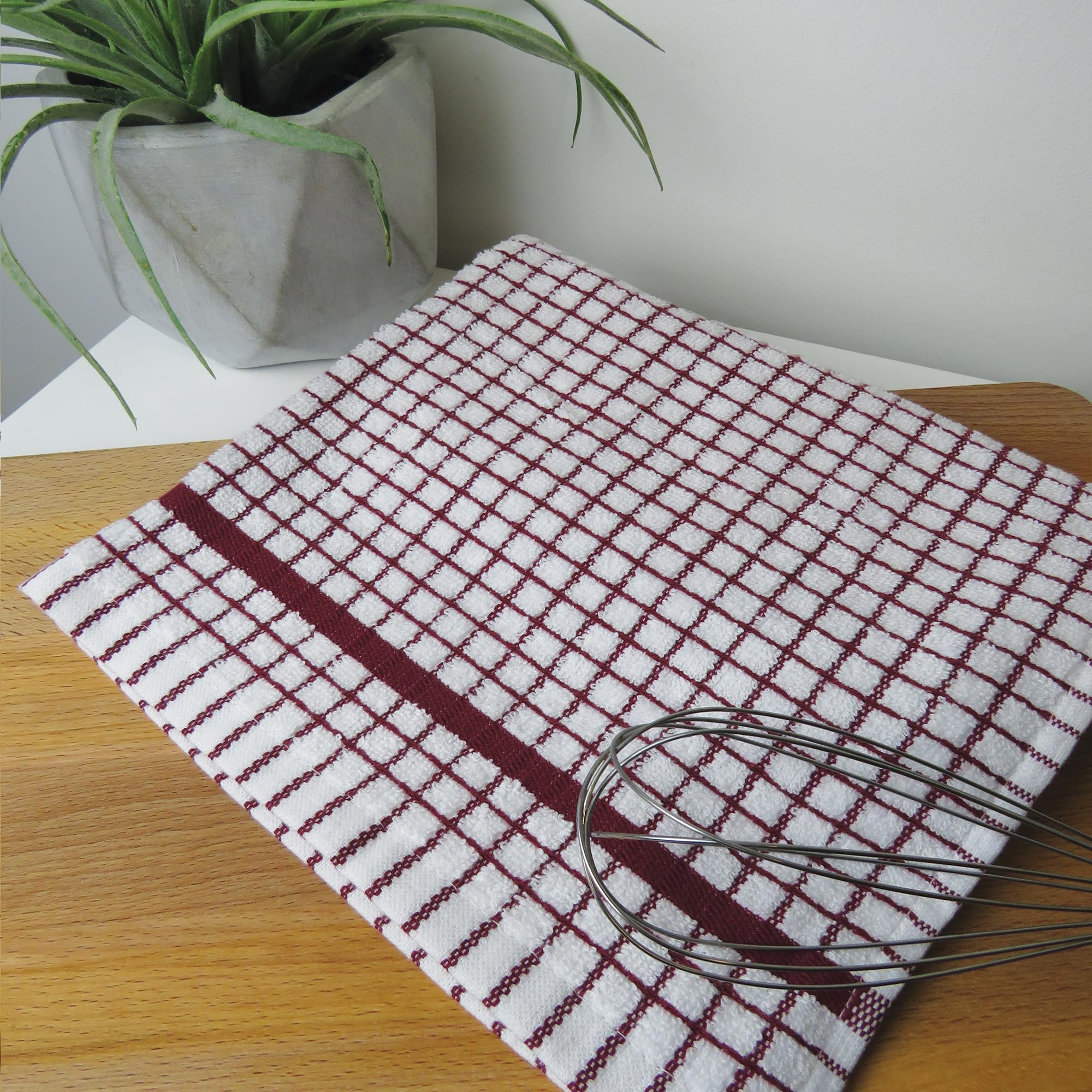 Samuel Lamont Poli-Dri Tea Towel - Ultra-Absorbent 100% Cotton Terry | Burgundy | 50cm x 70cm 9