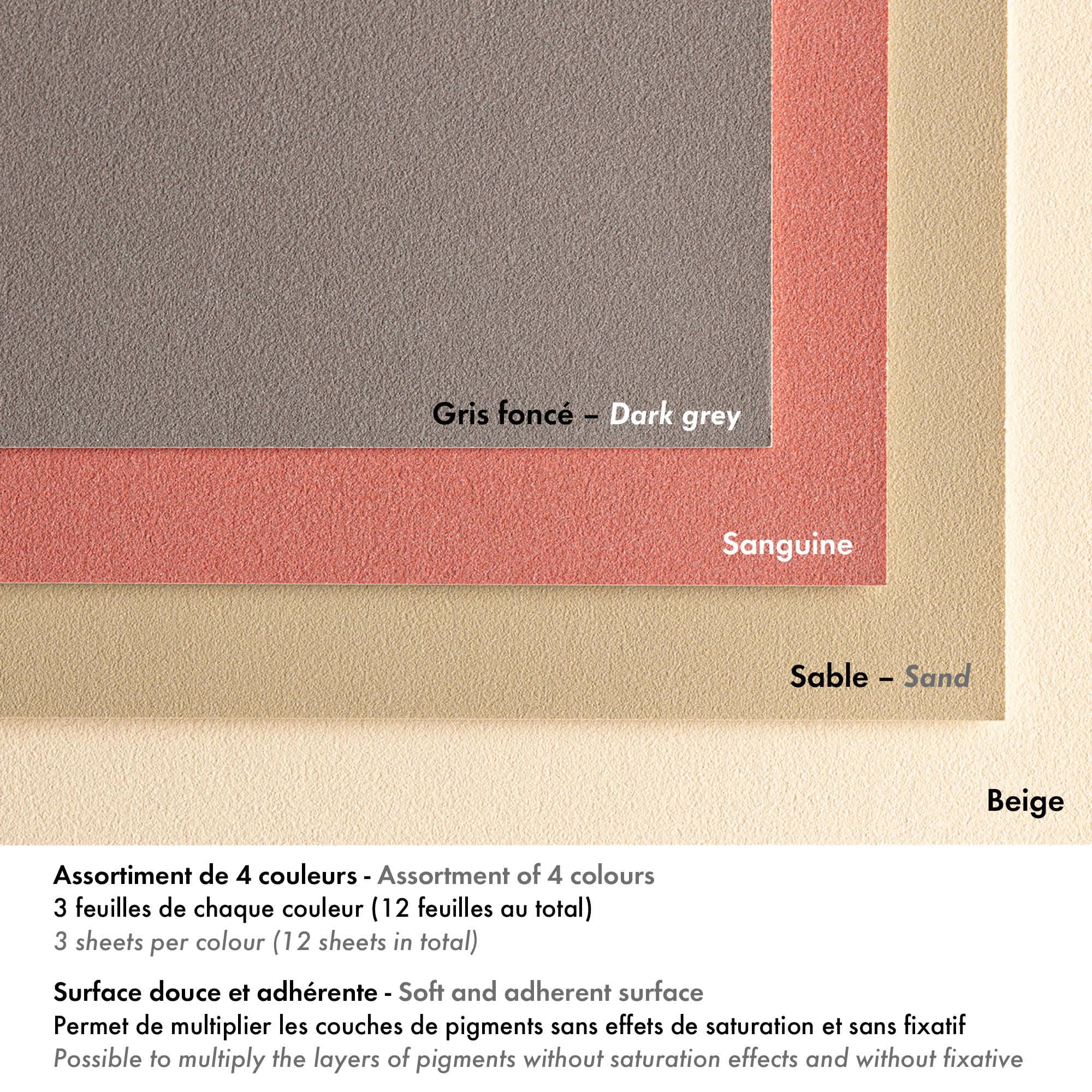 Clairefontaine Pastelmat Glued Pad - 12 Sheets for Dry & Wet Pastel Techniques | 18x24 cm | 280g 4