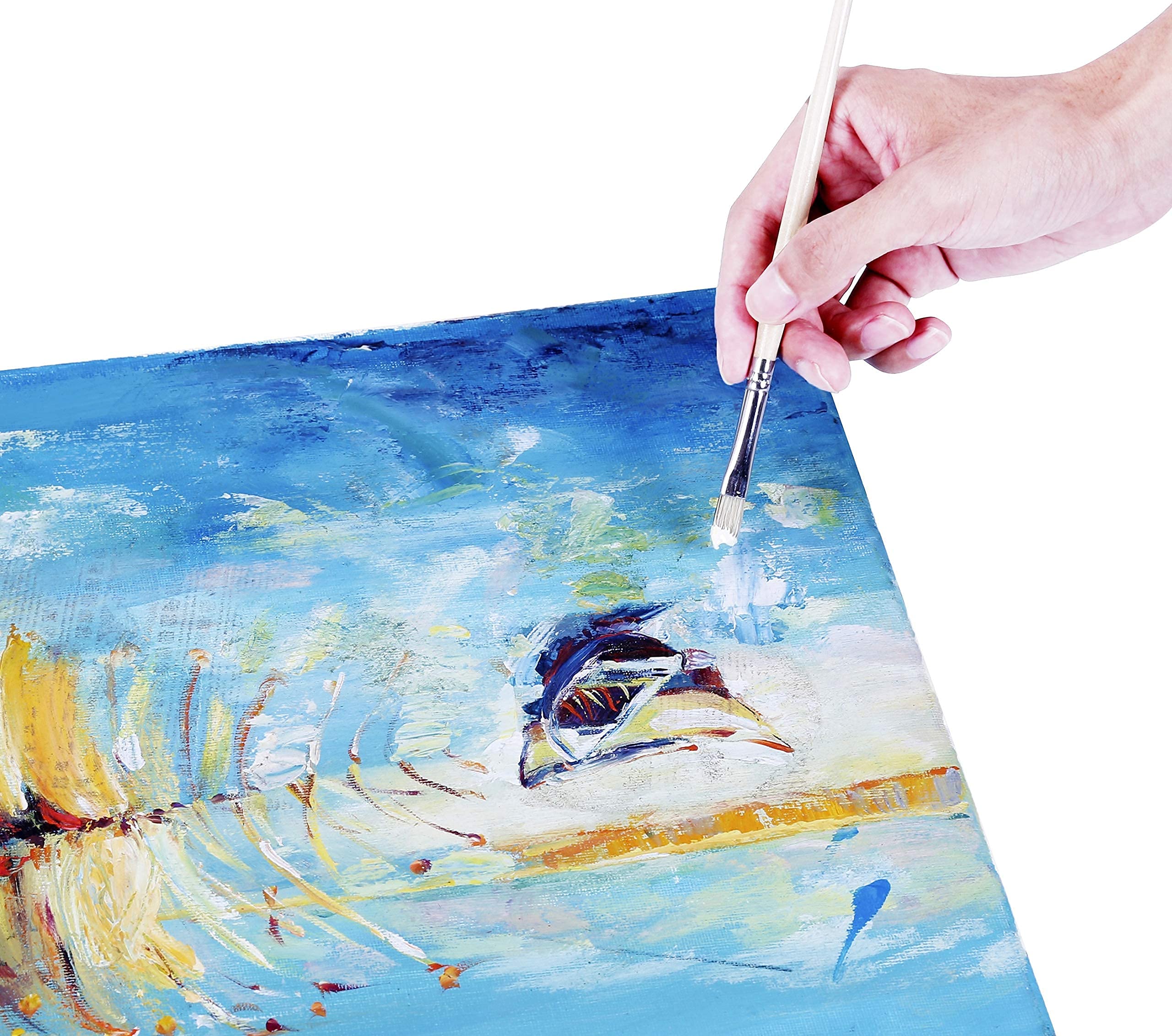 EXERZ Canvas Panels - 6 Pack 40x50cm Blank Artist Boards | 280GSM Cotton | Triple Primed 7