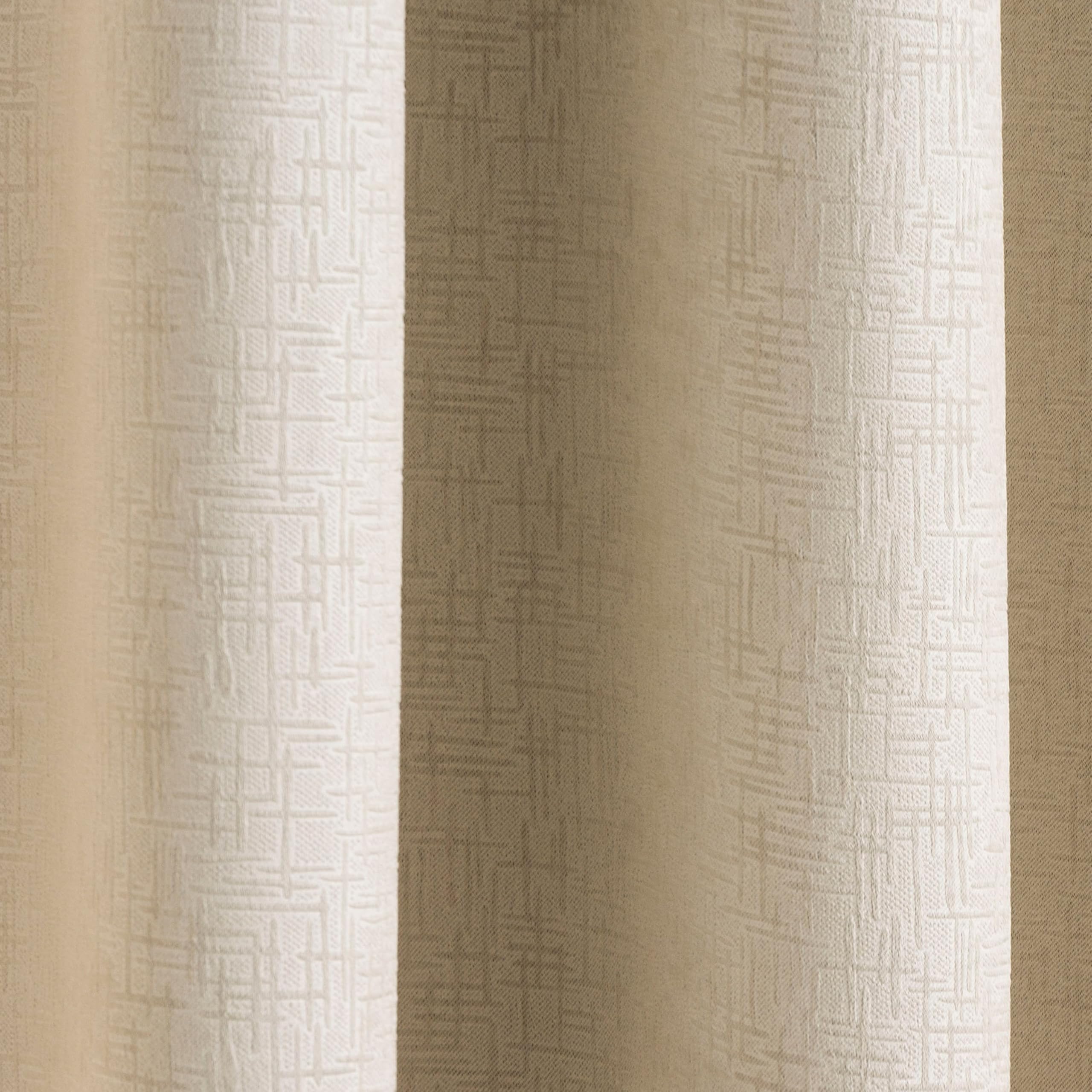 Enhanced Living Vogue Cream Eyelet Thermal Dim Out Curtains - W 66" x L 72" (2 Panels) | Noise Reducing 3