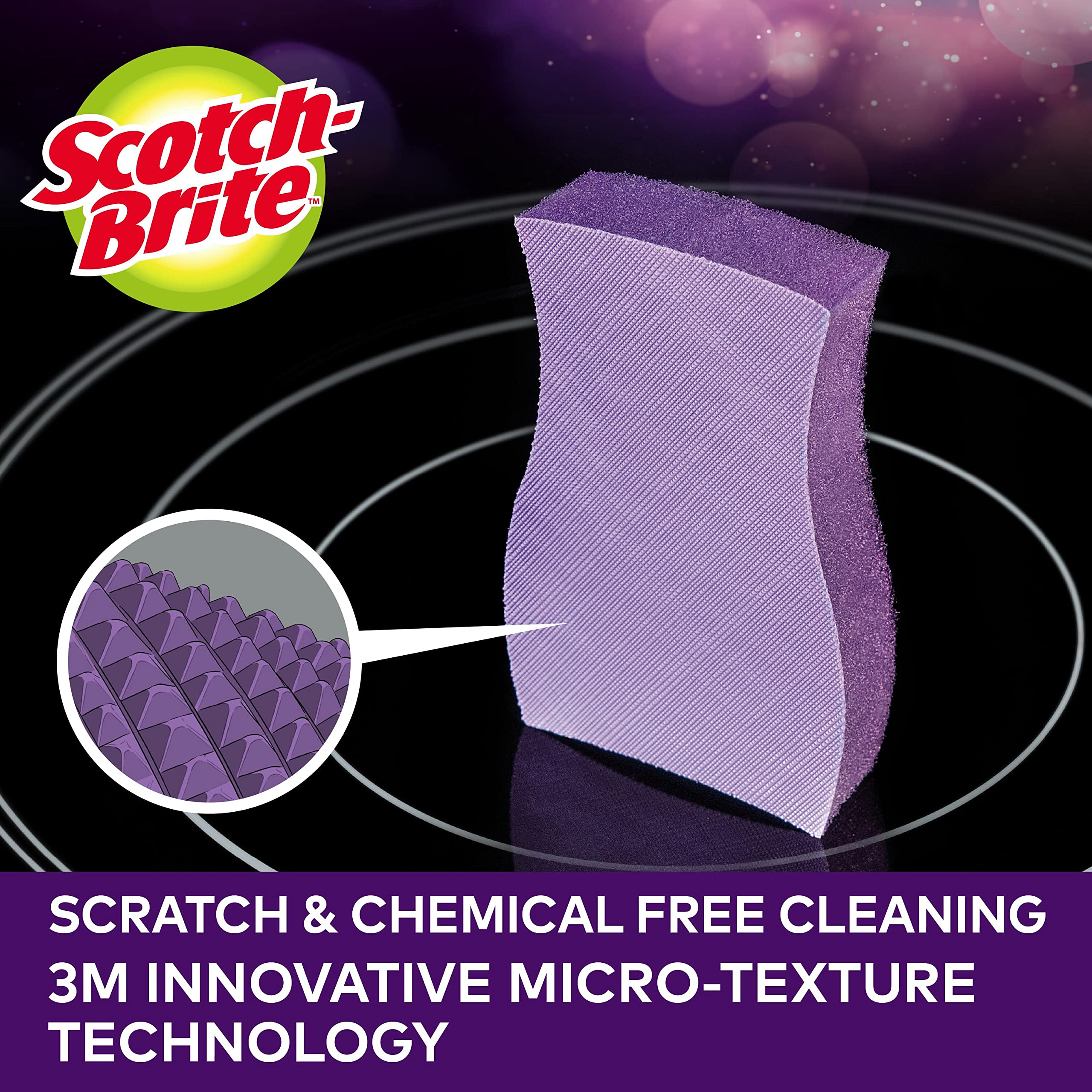 Scotch-Brite Glass Cooktop Pads - Chemical-Free Cleaning for Burnt-On Messes | 3 Pieces 4