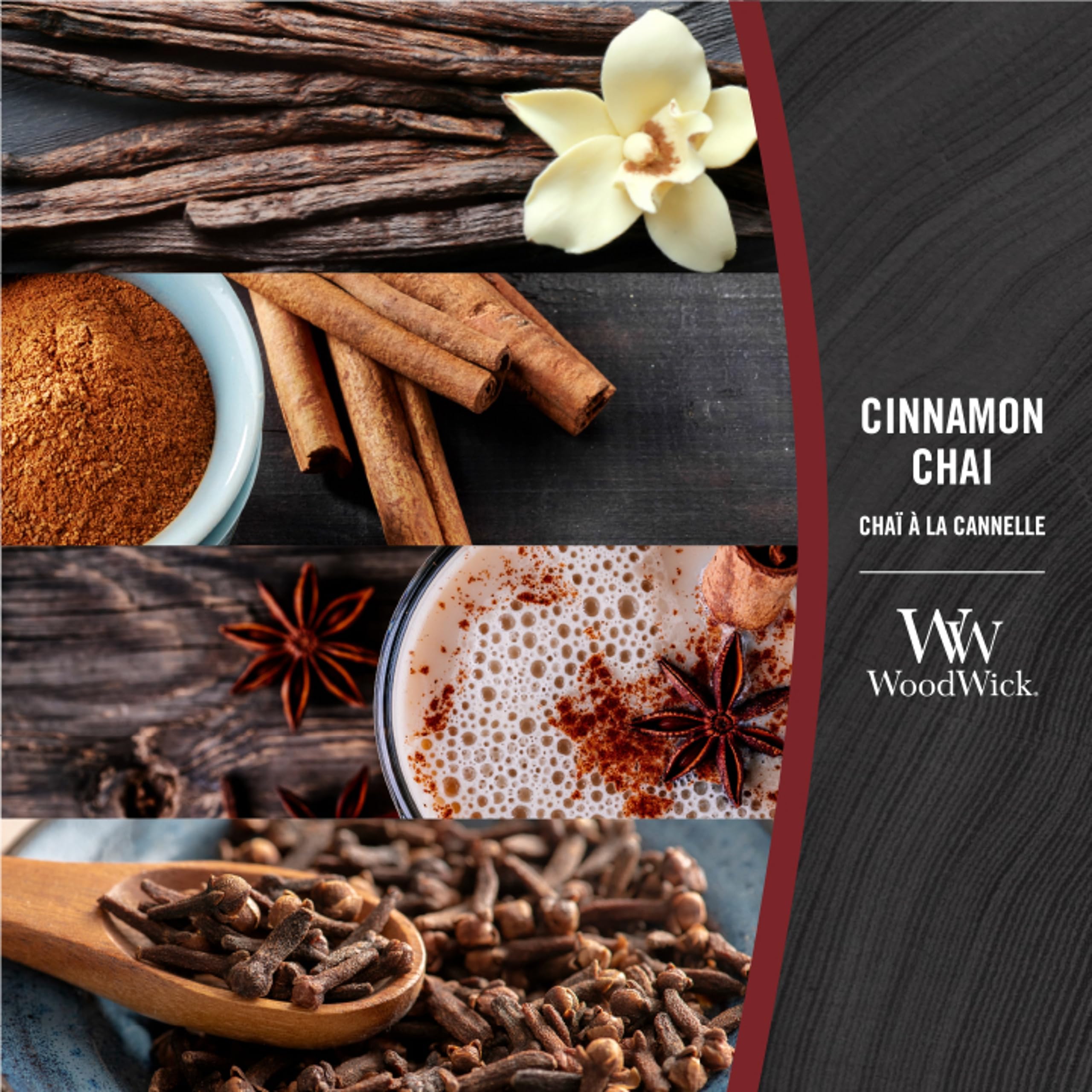 WoodWick Medium Hourglass Scented Candle - Cinnamon Chai | Crackling Wick | Up to 60 Hours