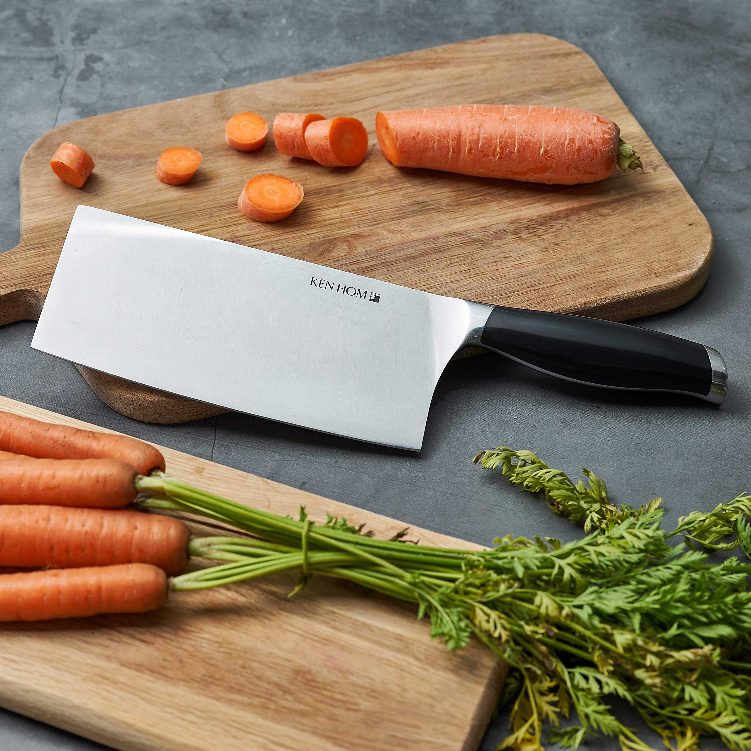 Ken Hom WKH511 Chef's Knife - 18 cm Stainless Steel Cleaver | Stone Finished Handle 5