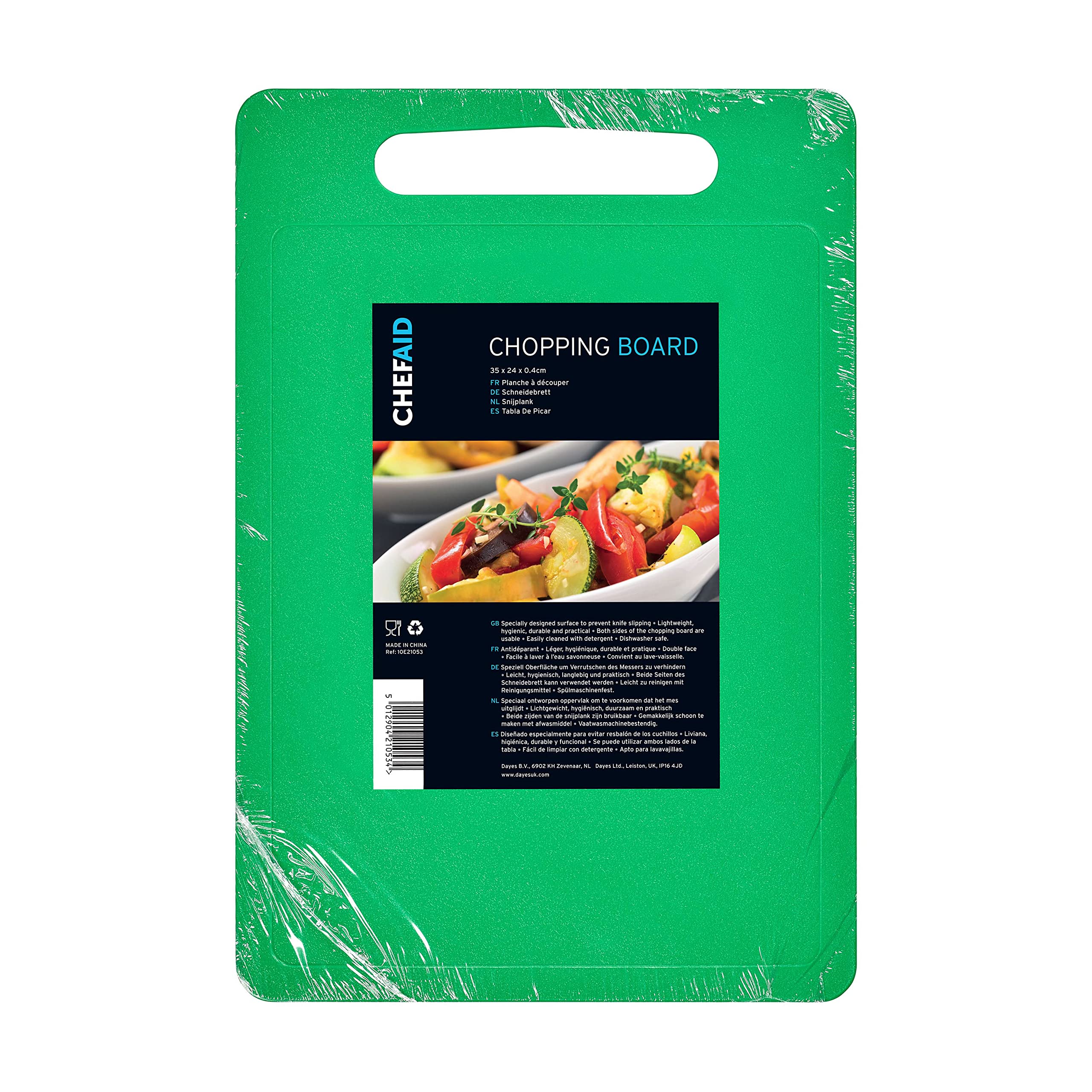 Chef Aid Poly Chopping Board - Food Grade Plastic | Non-Slip | 35cm x 25cm | Dishwasher Safe 1