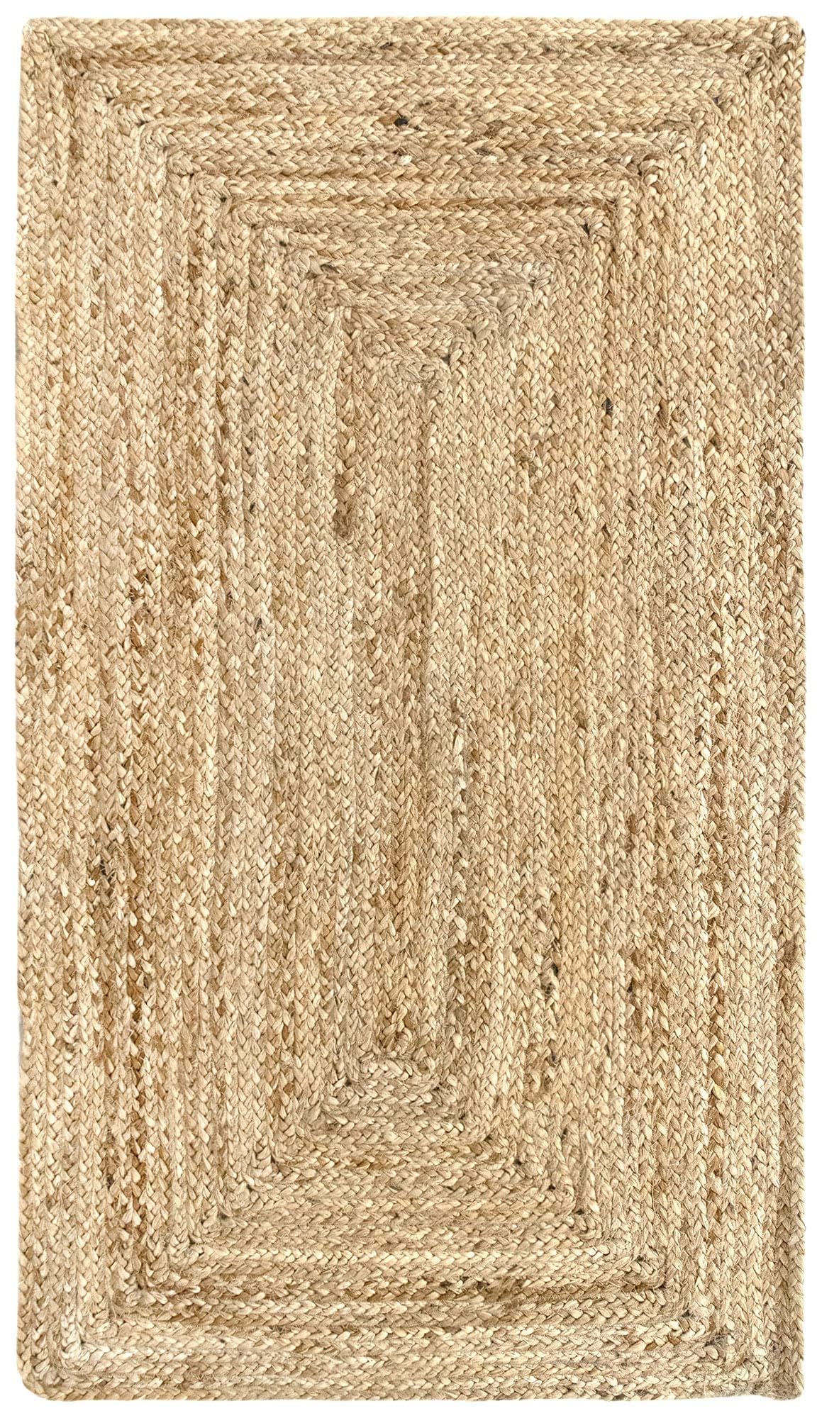 HAMID Alhambra Natural Jute Area Rug - 100% Natural Fiber | 60 x 110 cm | Hand-Woven 1