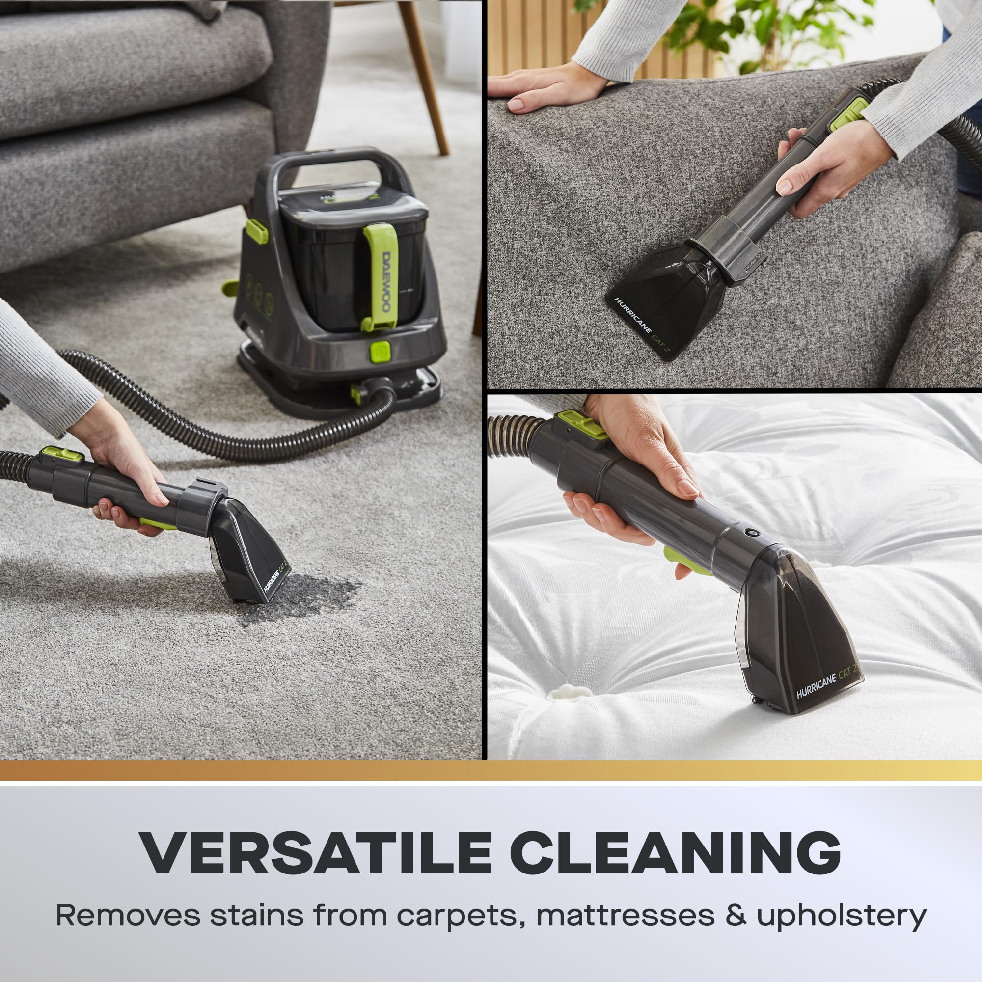 Daewoo Hurricane 650W Spot Washer - Compact Upholstery & Carpet Cleaner | Dual Tank System 3