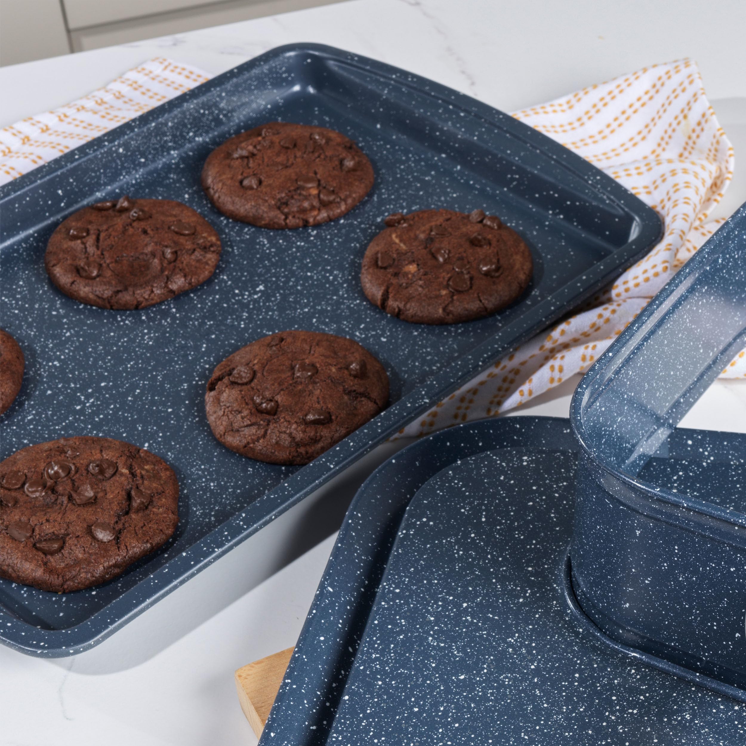 Russell Hobbs Nightfall 2pc Carbon Steel Roasting Pan Set - Non-Stick Stone, Oven Safe to 220°C 7