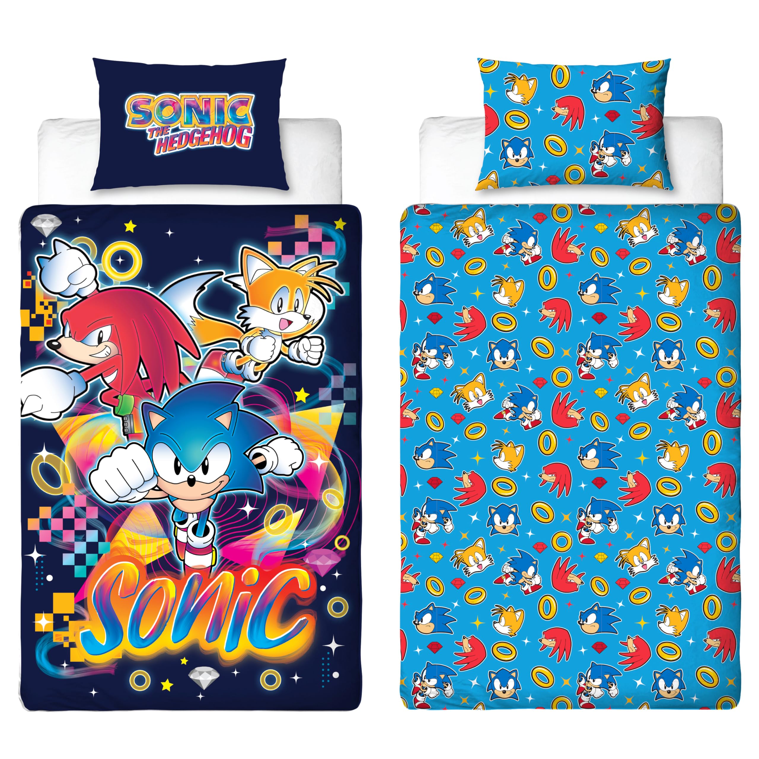 Sonic The Hedgehog Single Duvet Cover Set | Reversible Polycotton | UK Size 135x200cm 1