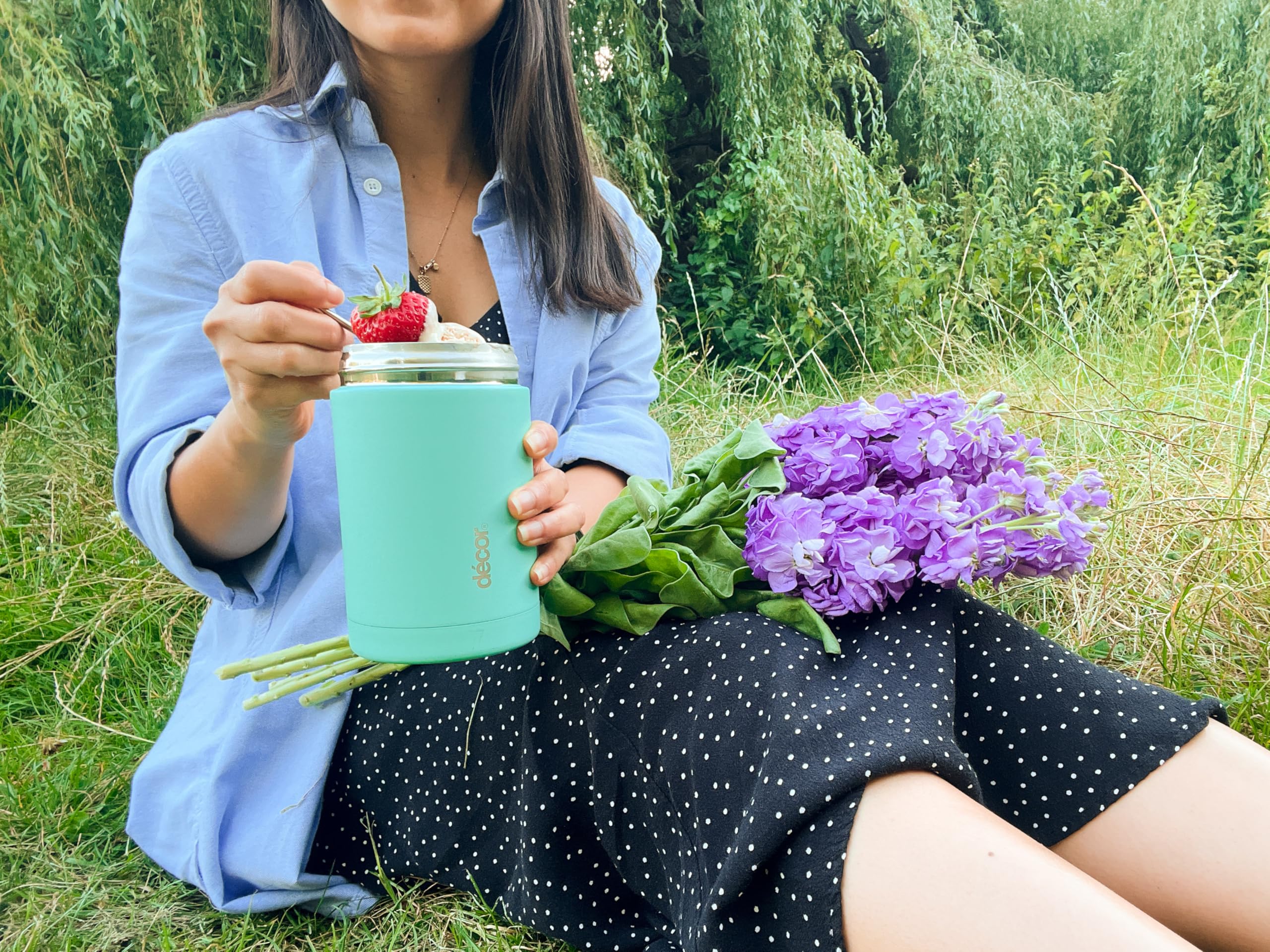 Décor Vacuum Insulated Food Flask - Stainless Steel | 520ml Capacity | Sage Green 5