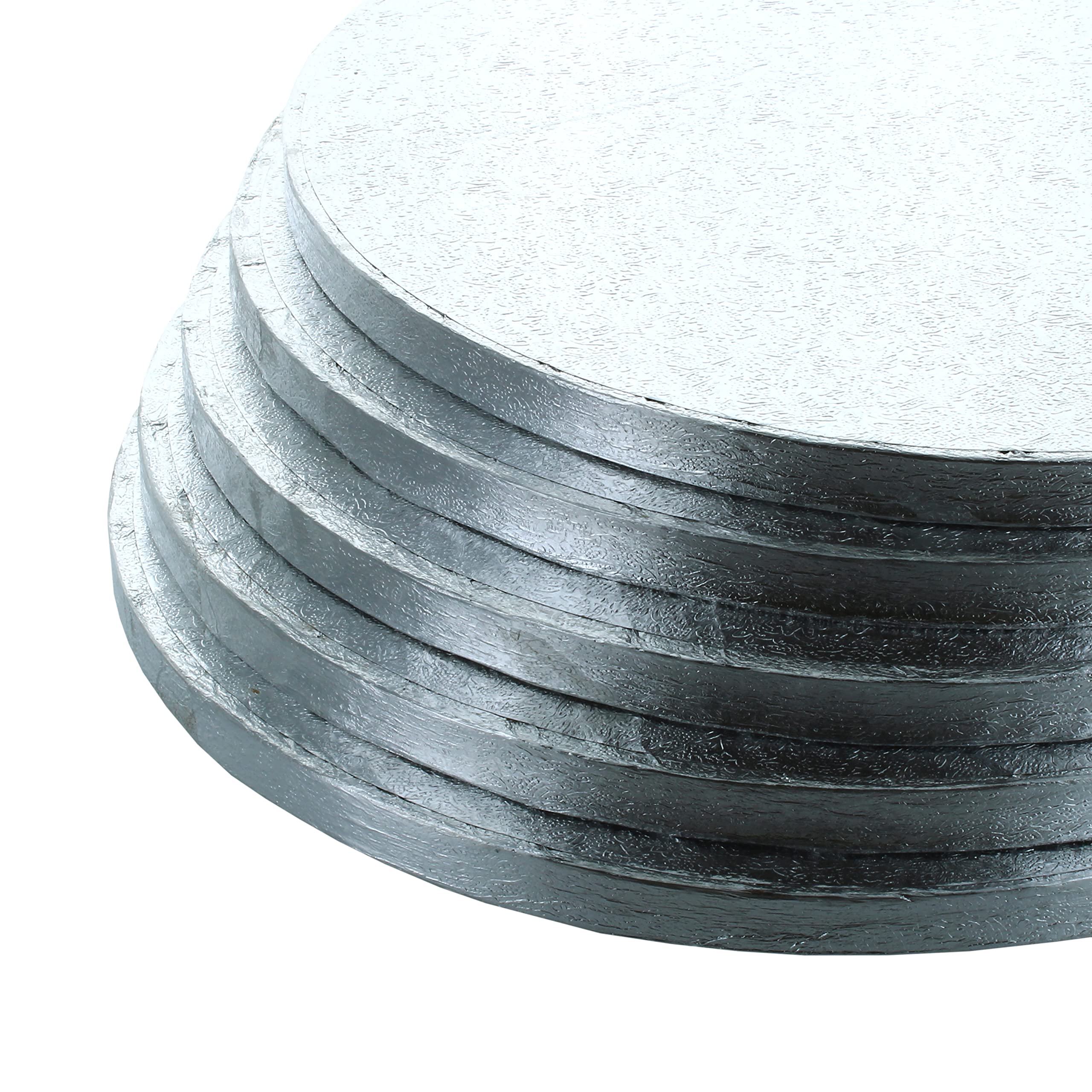 Culpitt Silver Fern Textured Cake Drum - 8 Inch Round (203mm) x 0.5 Inch Thick - 5 Pack 2