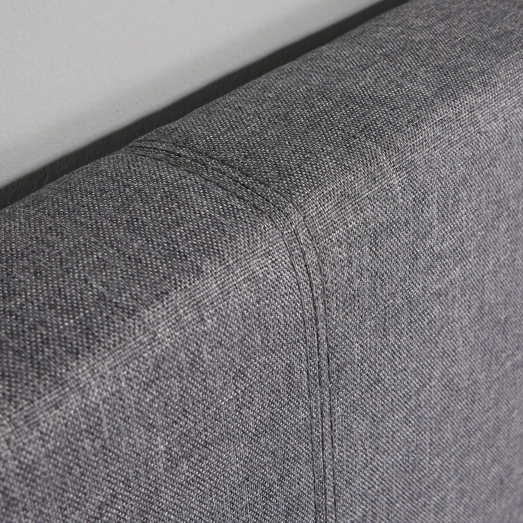 Home Source Small Double 4ft Side Gas Lift Fabric Ottoman Storage Bed, Grey 5