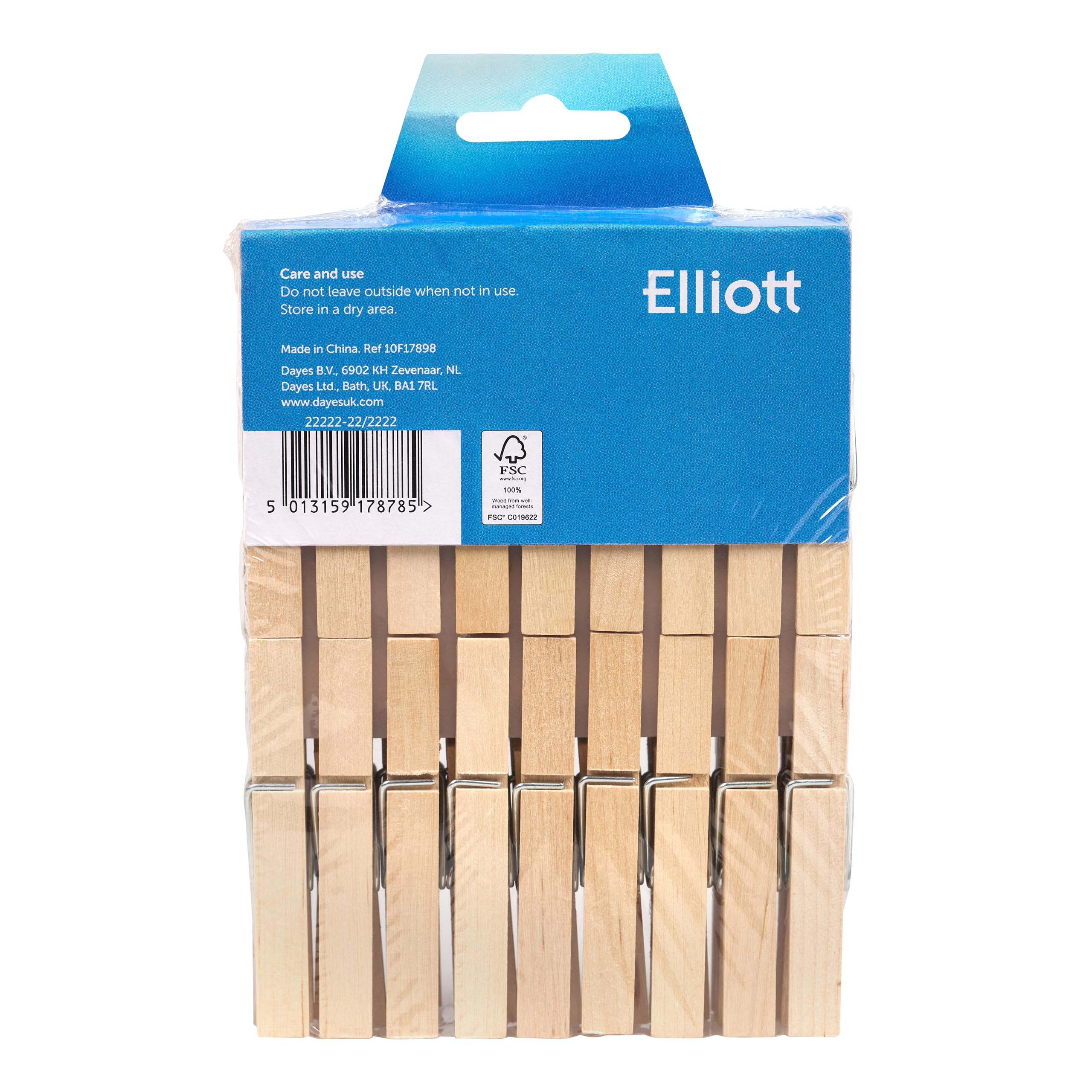 Elliott Wooden Laundry Pegs - Strong Birchwood Grip | Pack of 36 | Plastic-Free 6
