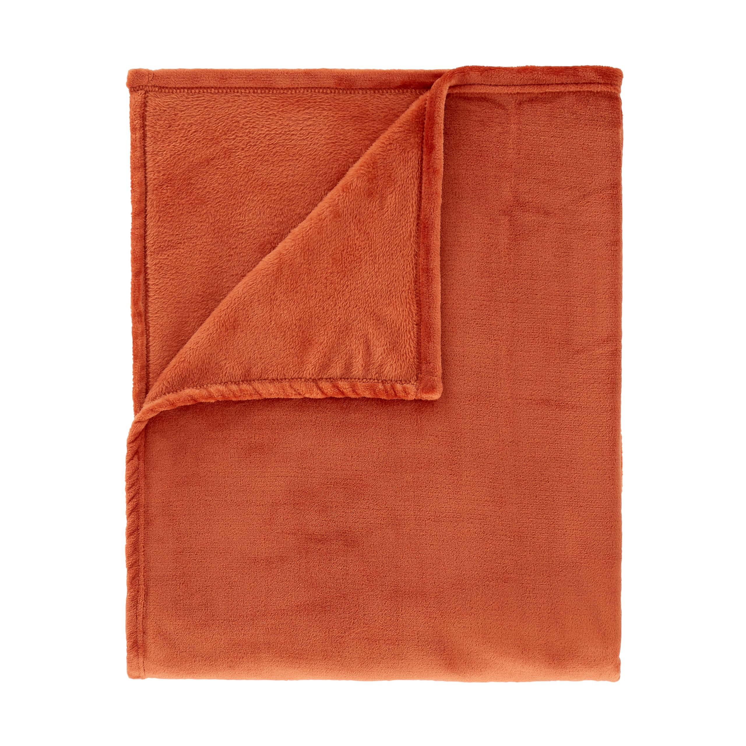 Catherine Lansfield Velvet Touch Raschel Blanket Throw | 130x170cm | Burnt Orange 4