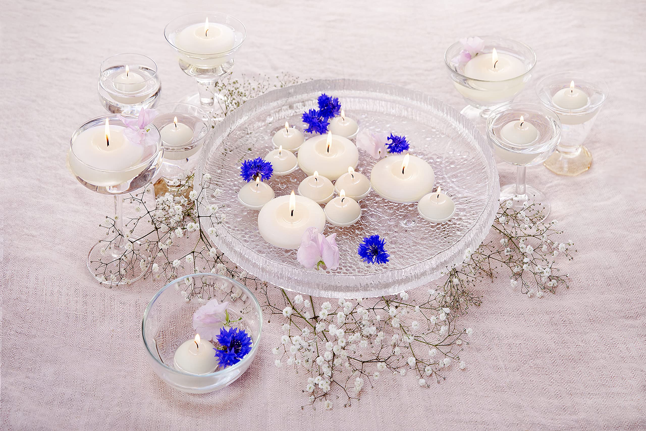 BOLSIUS Maxi Floating Candles - White, 12 Pieces | Ø 7.6 cm | 8 Hour Burn Time 4