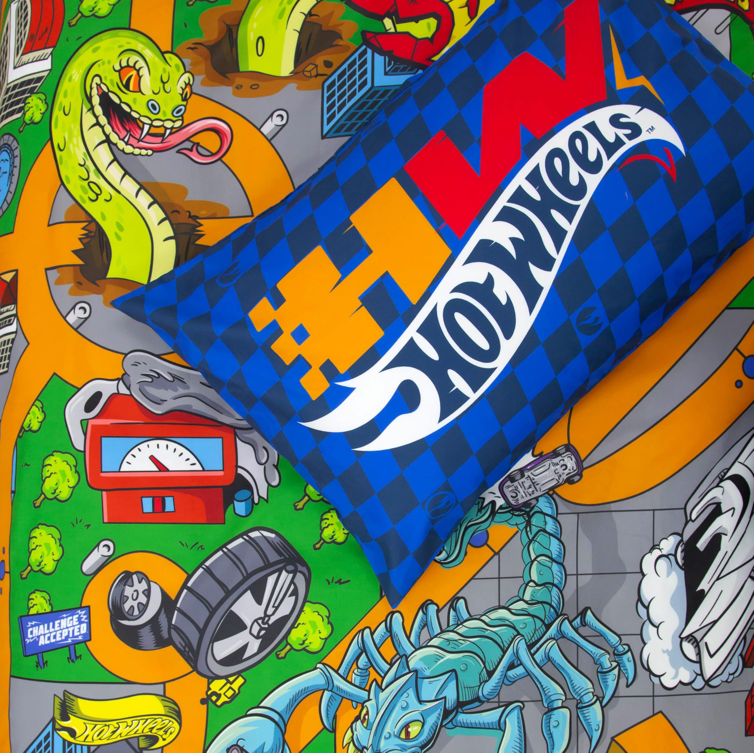 Character World Hot Wheels Officially Licensed Single Duvet Cover Set | 135 x 200cm | 100% Polyester 8