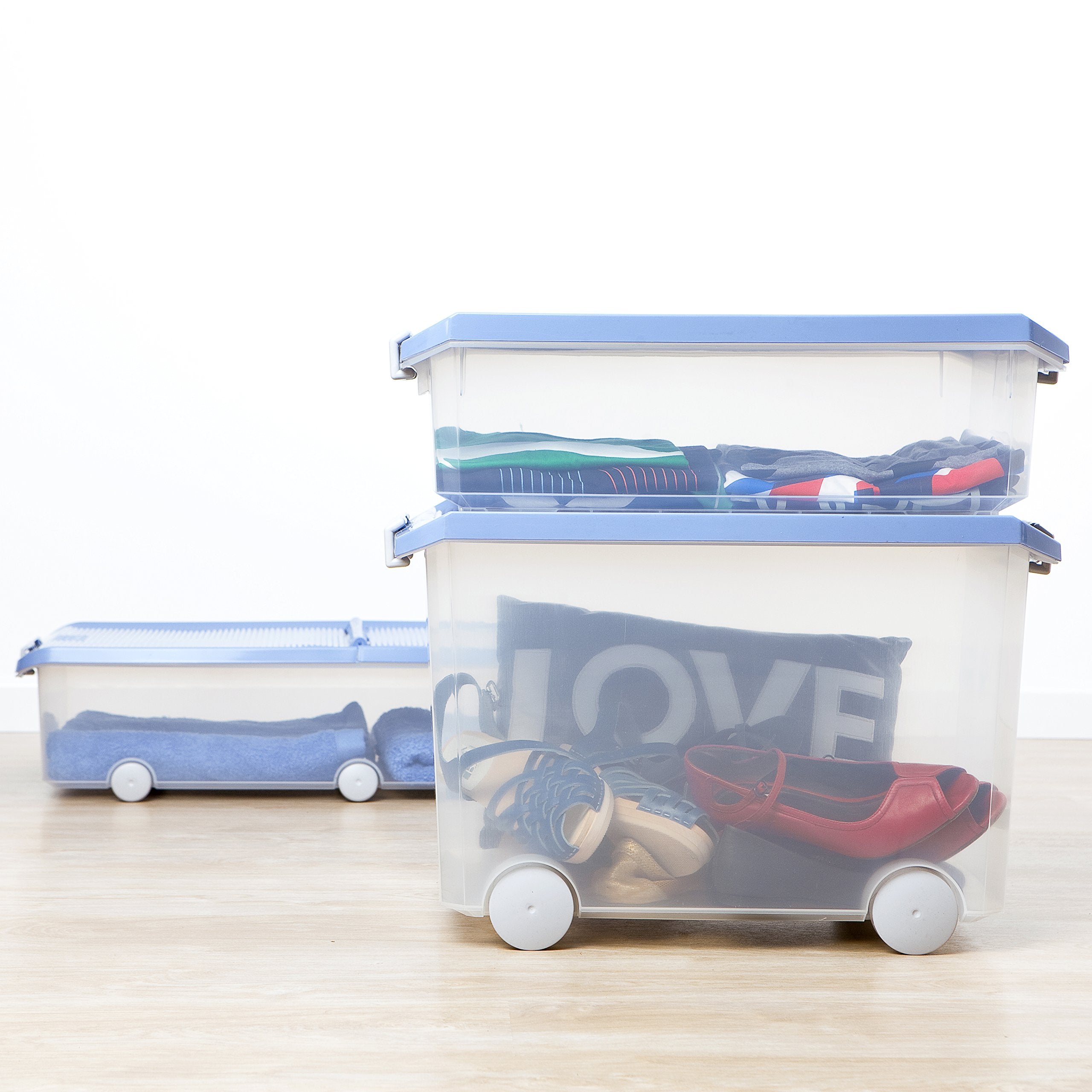 TATAY 14L Lidded Storage Box with Handles | Stackable, BPA Free Polypropylene | Blue 4