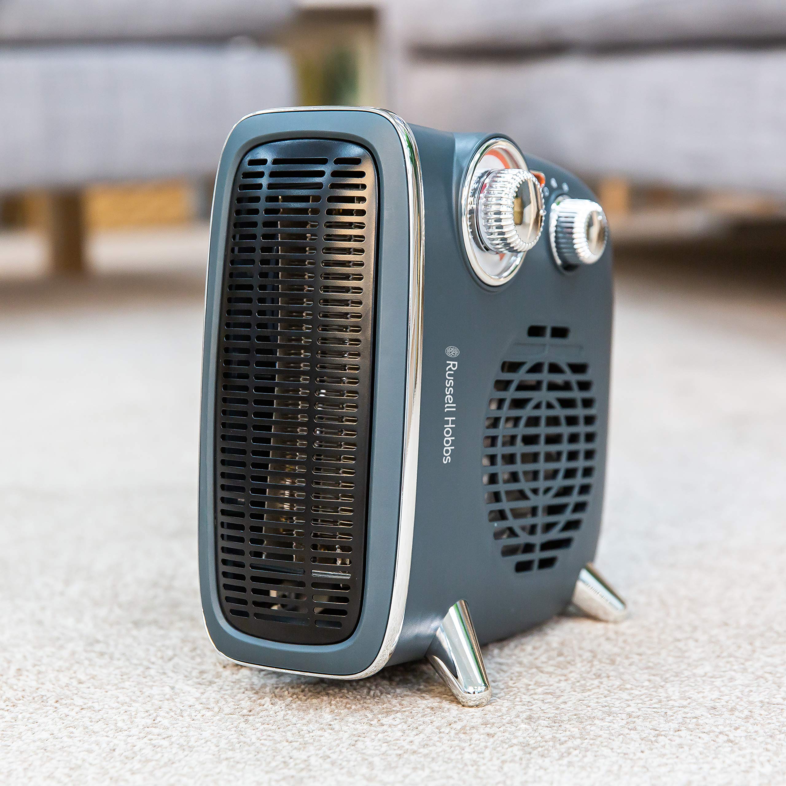 Russell Hobbs Retro Electric Fan Heater - 1.8KW | Adjustable Thermostat | Grey | RHRETHFH1001G 5