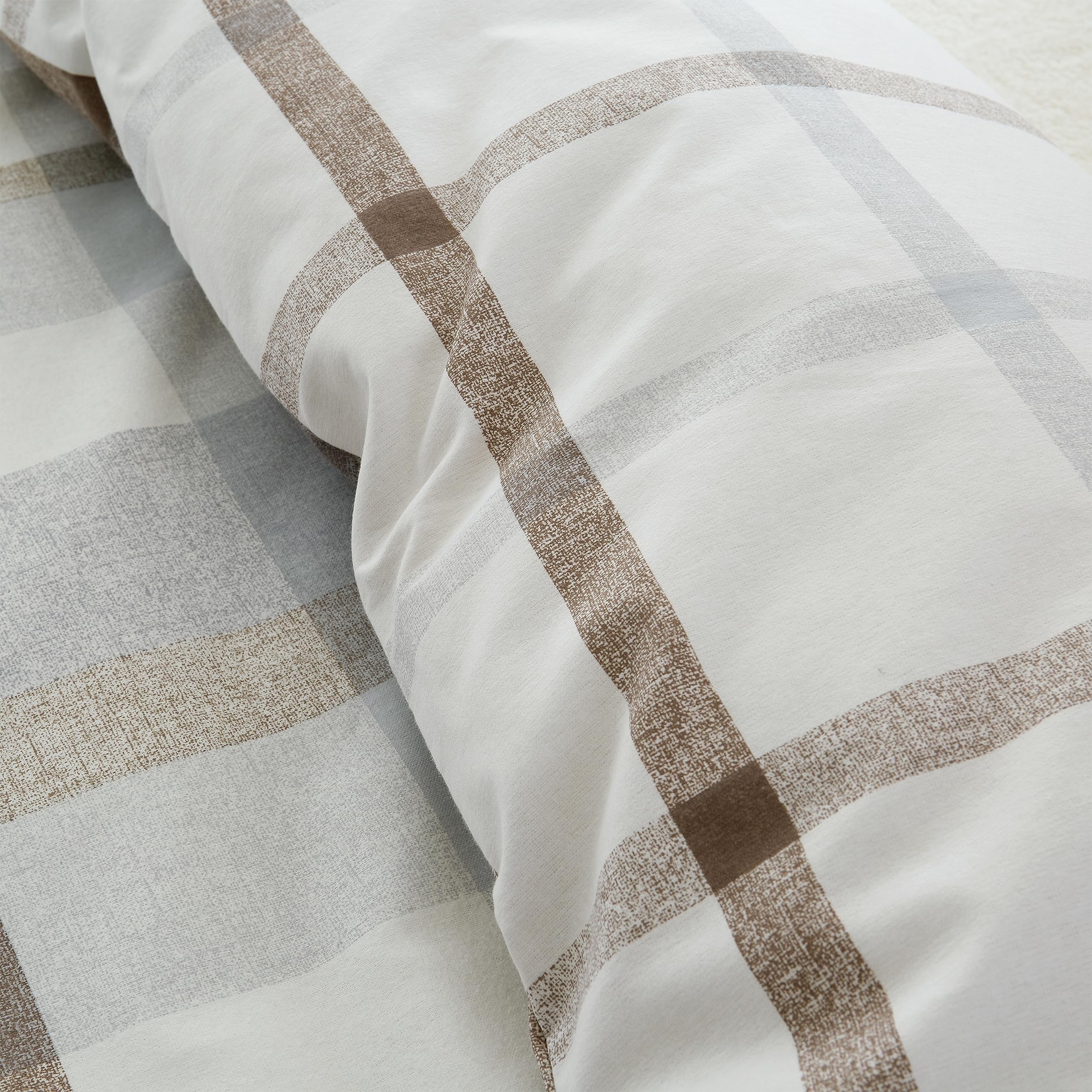 Catherine Lansfield Brushed Cotton Check Reversible King Duvet Cover Set | 100% Cotton | 3 Piece Set 4